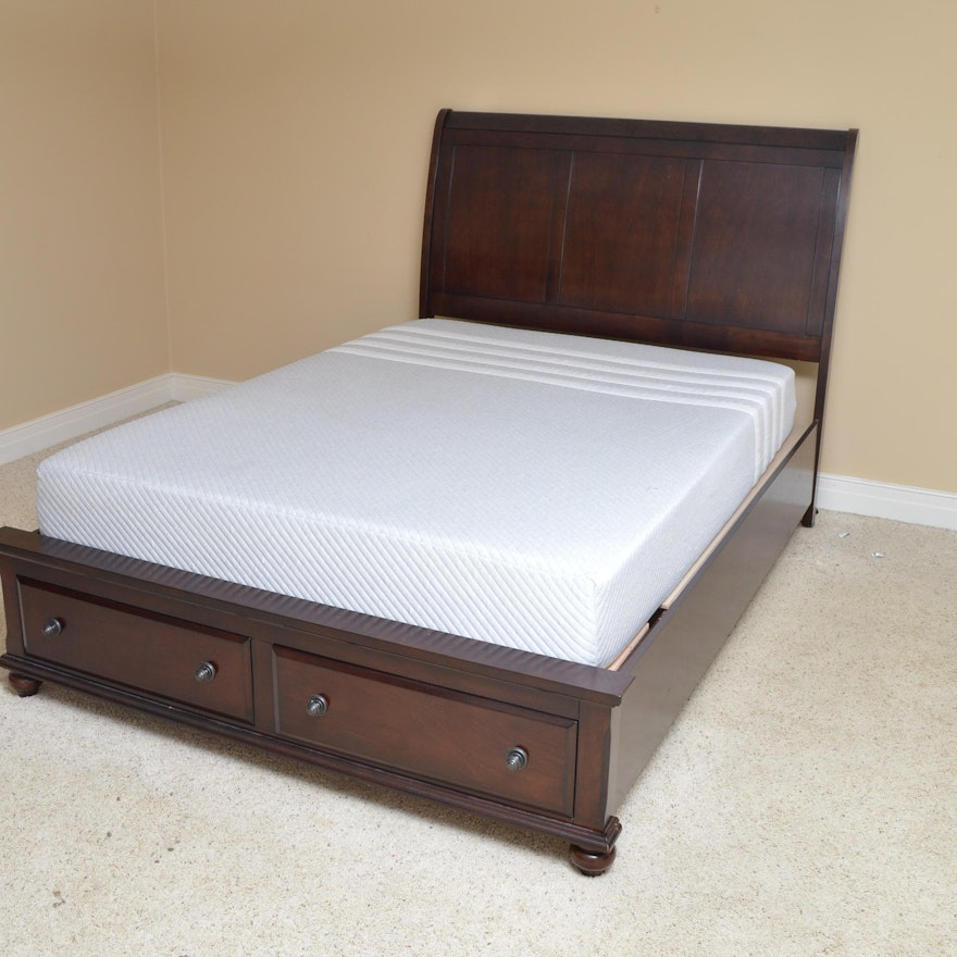 Queen Size Platform Bed Frame with Storage