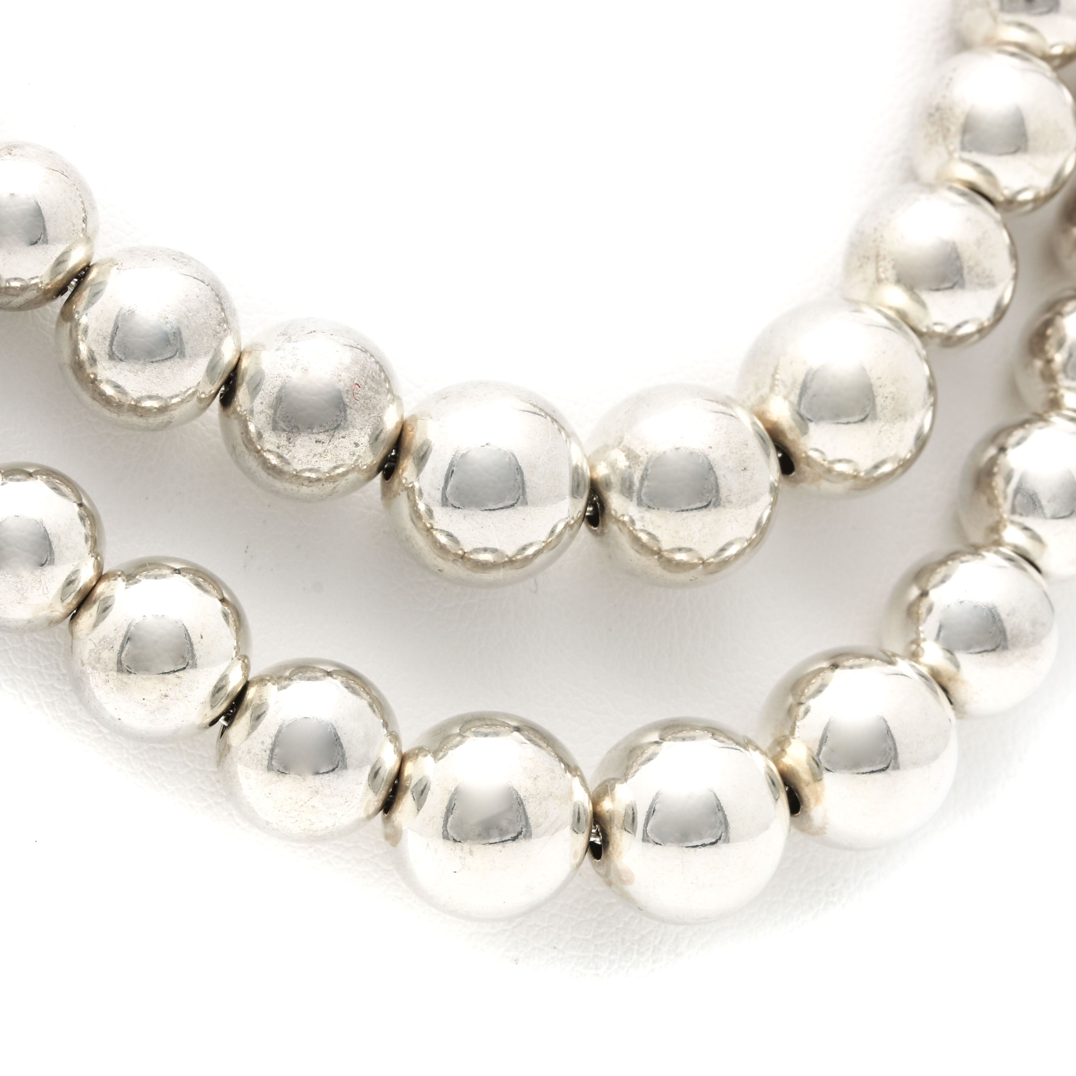 Tiffany & Co. Sterling Silver Graduated Bead Double Strand Necklace