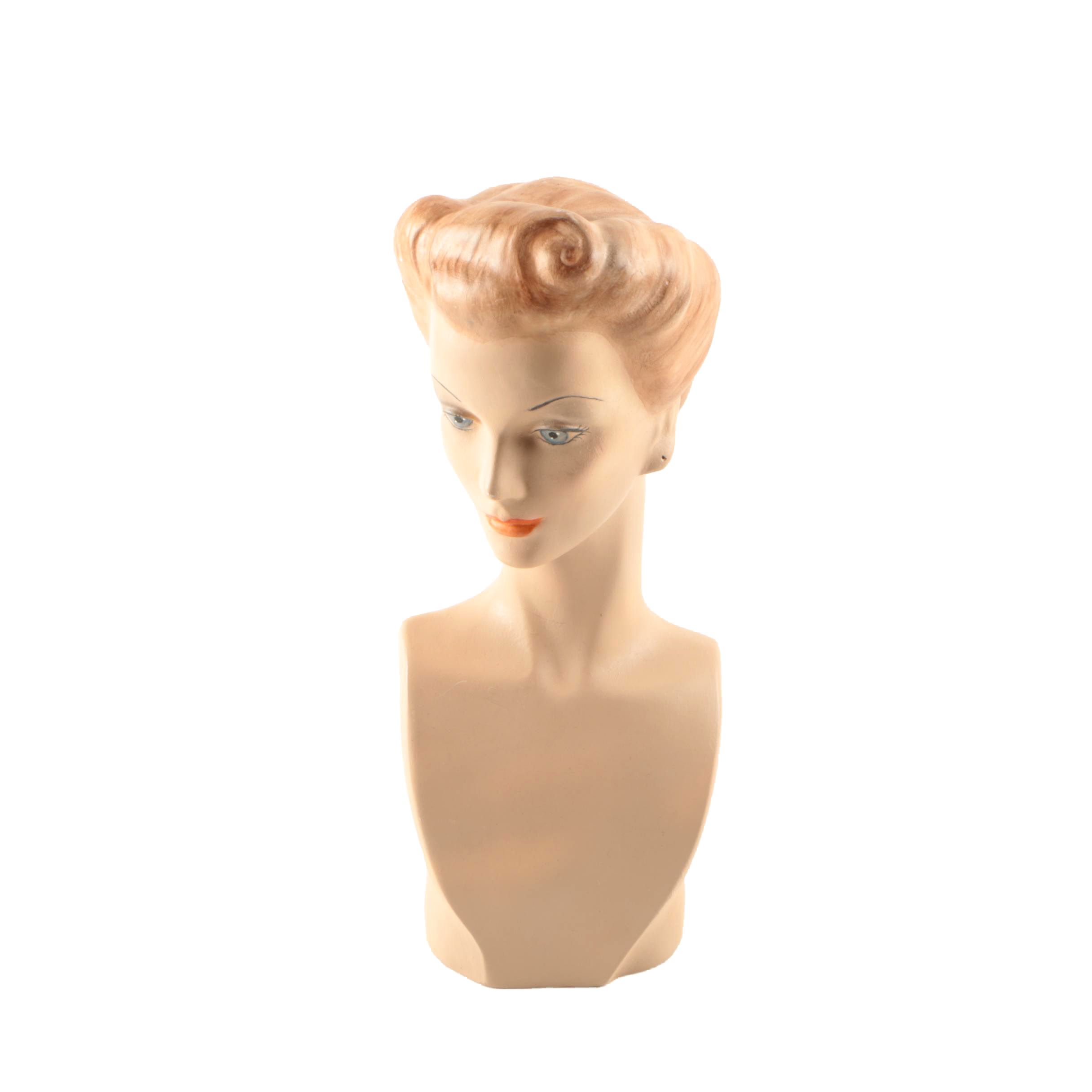 Vintage Female Jewelry and Accessories Mannequin Bust