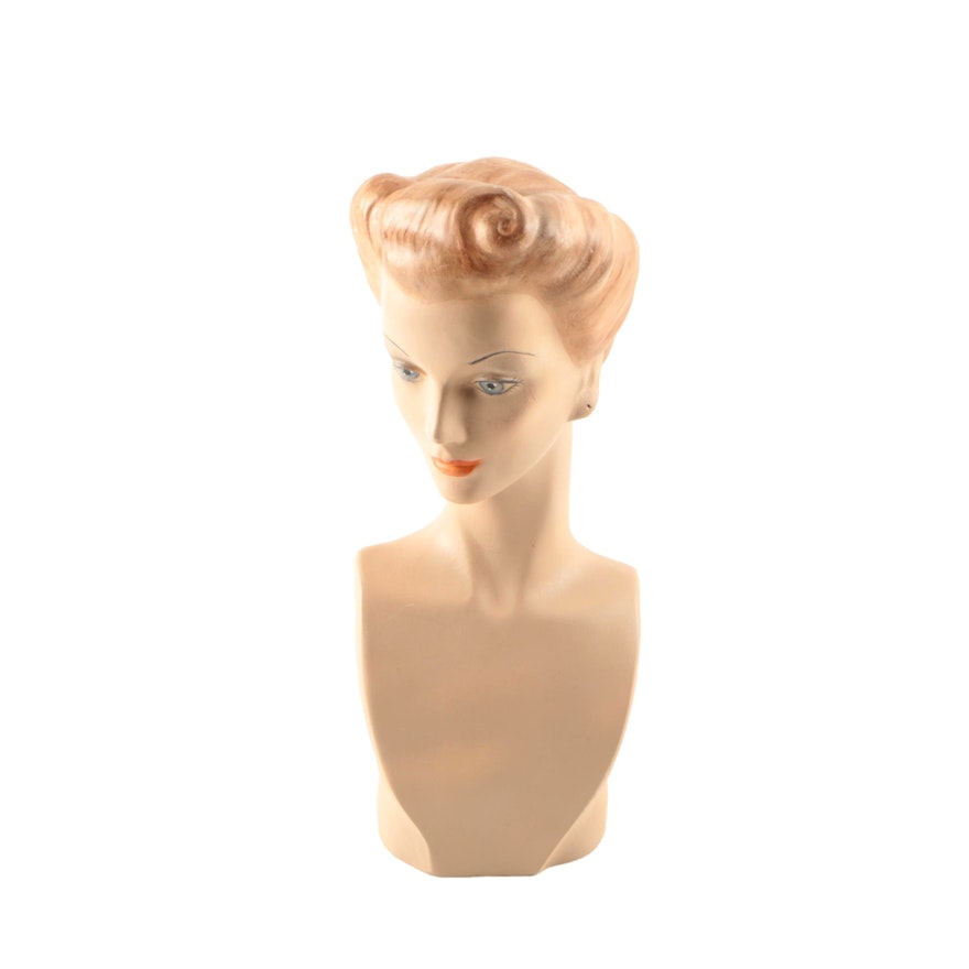 Vintage Female Jewelry and Accessories Mannequin Bust