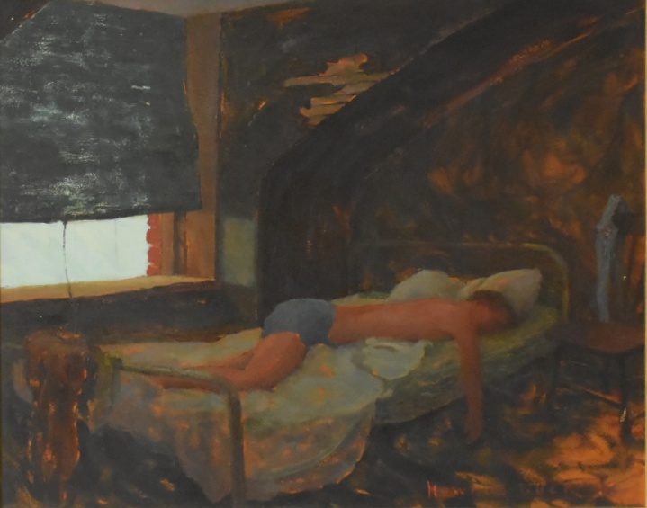 Howard Buck Oil Painting on Canvas Figural Interior Scene