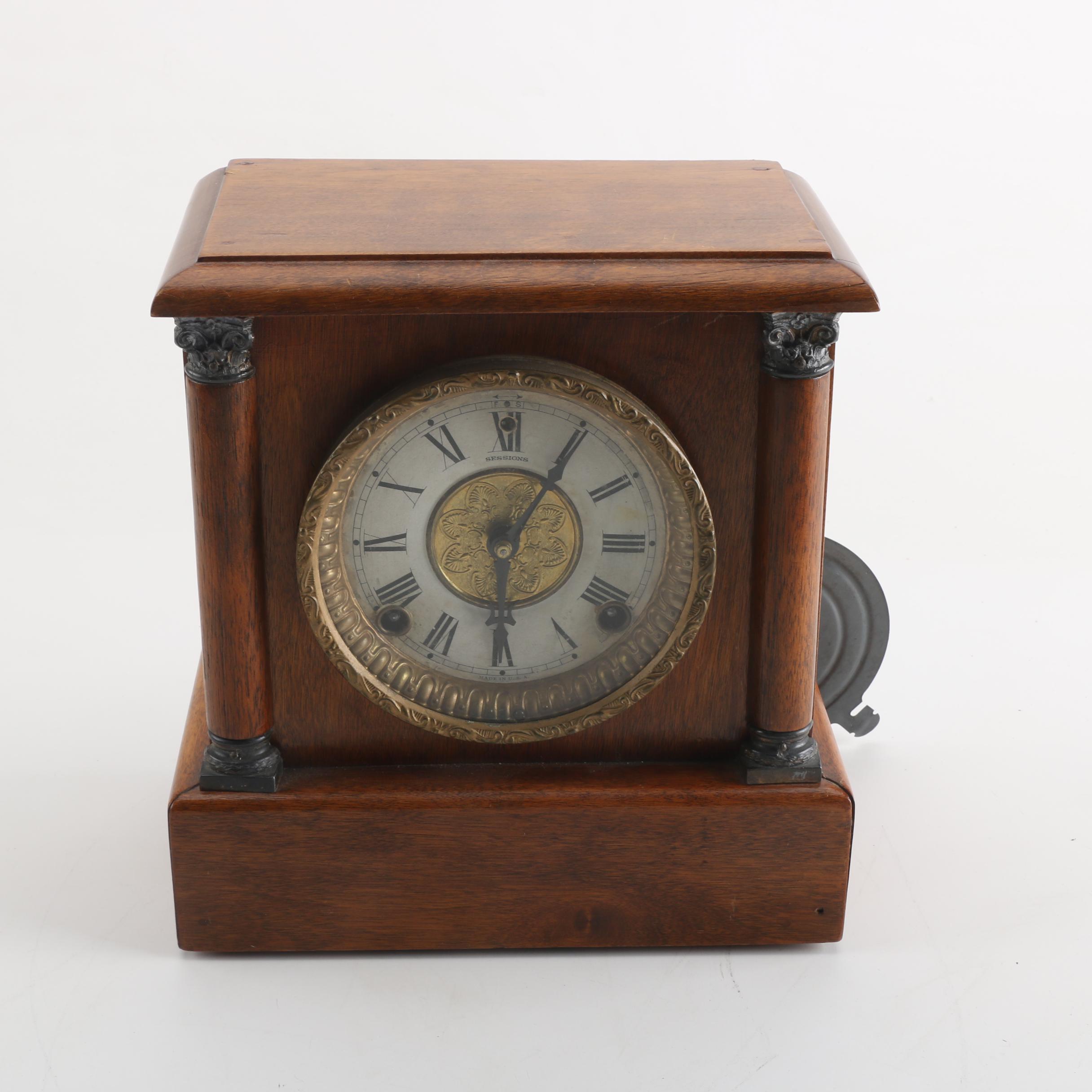 Vintage Sessions Pillar Style Mantel Clock