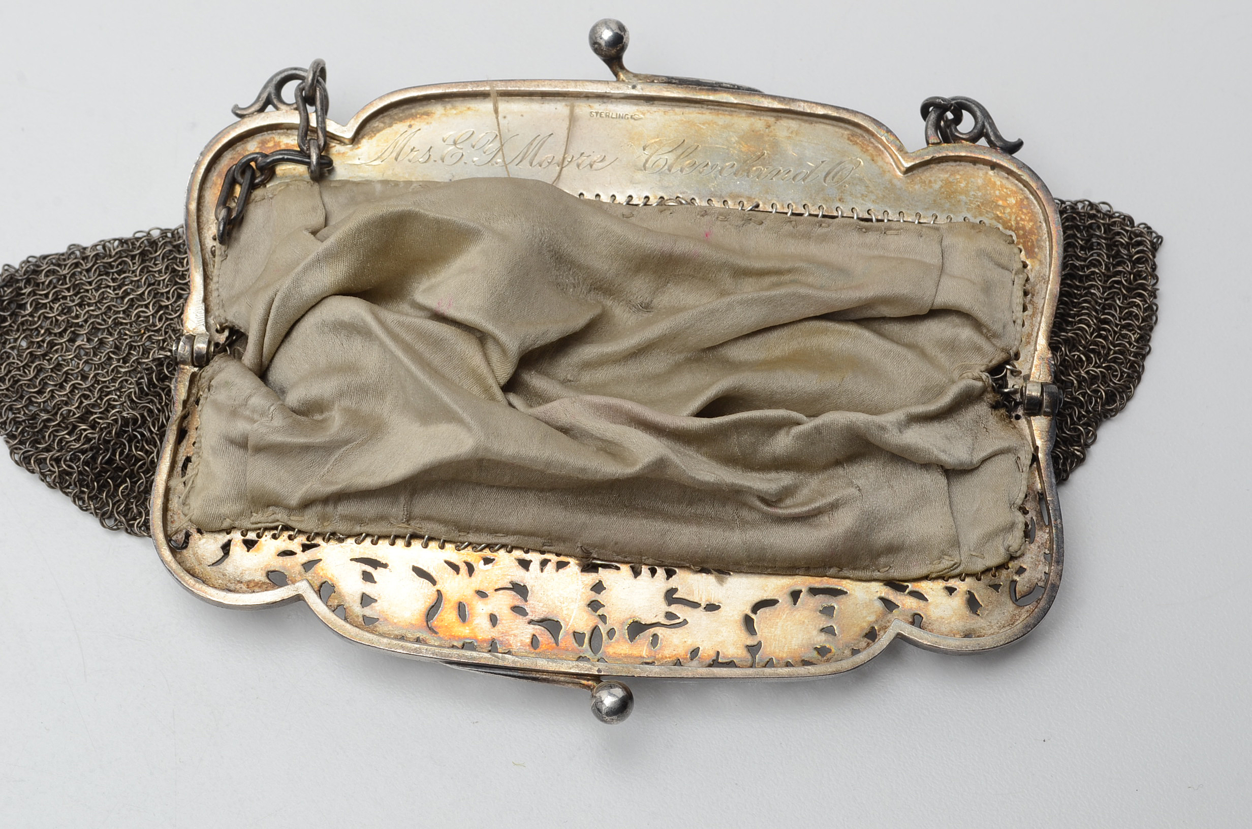 Antique Sterling Silver Mesh Clutch Purse and Clutch Handbag