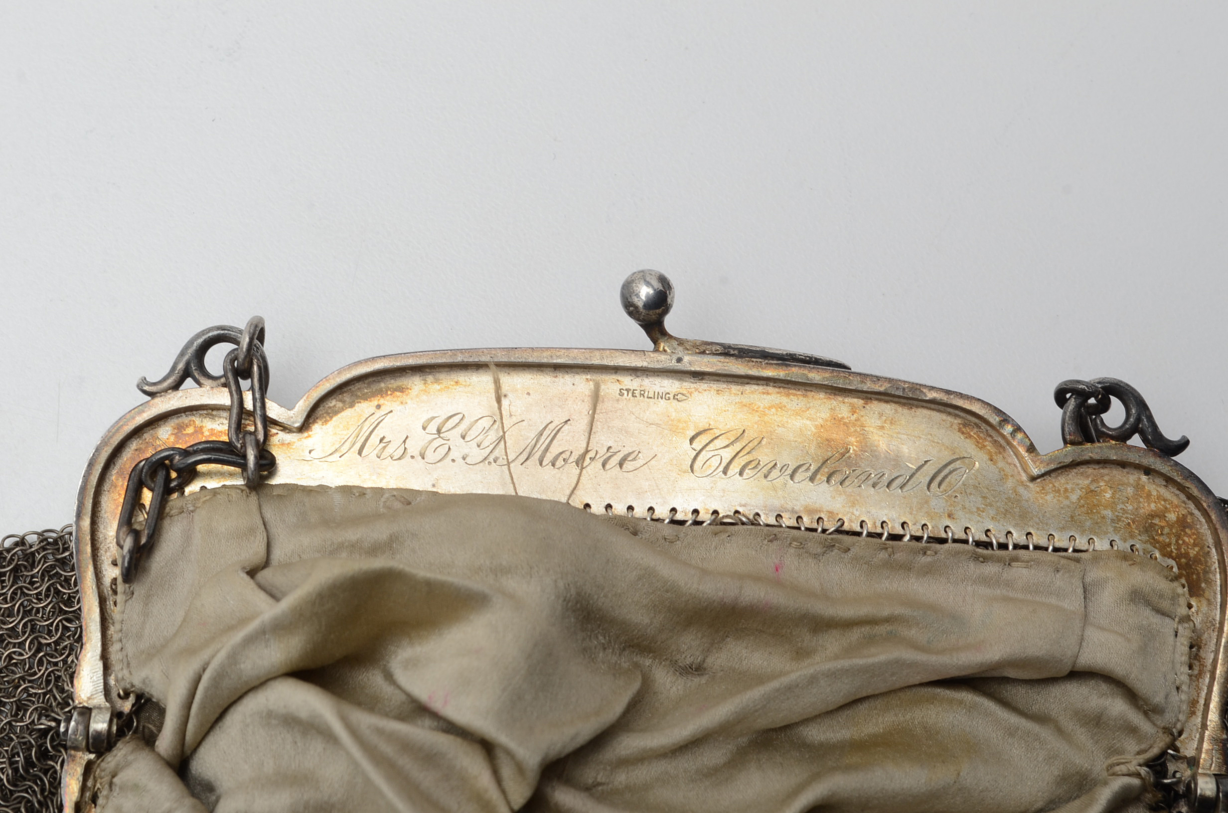 Antique Sterling Silver Mesh Clutch Purse and Clutch Handbag