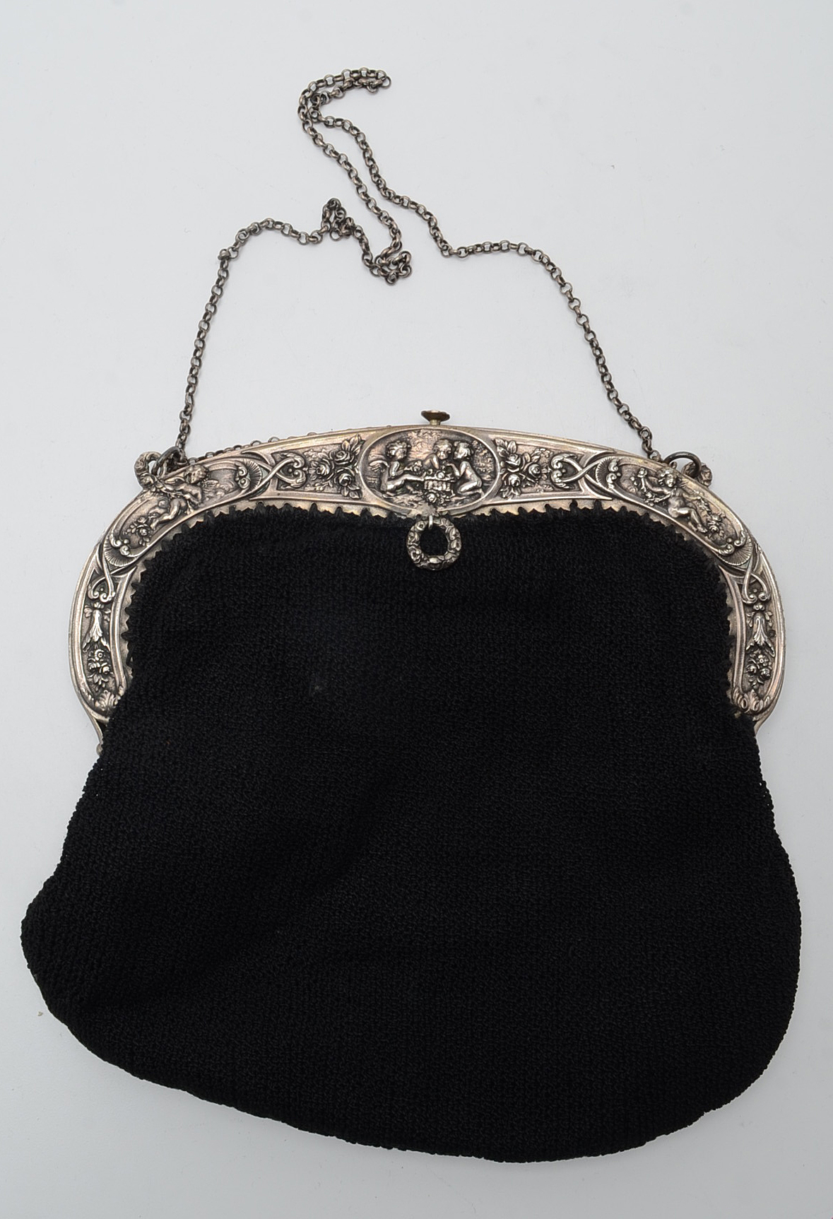 Two Vintage 800 Silver Framed Clutch Handbags