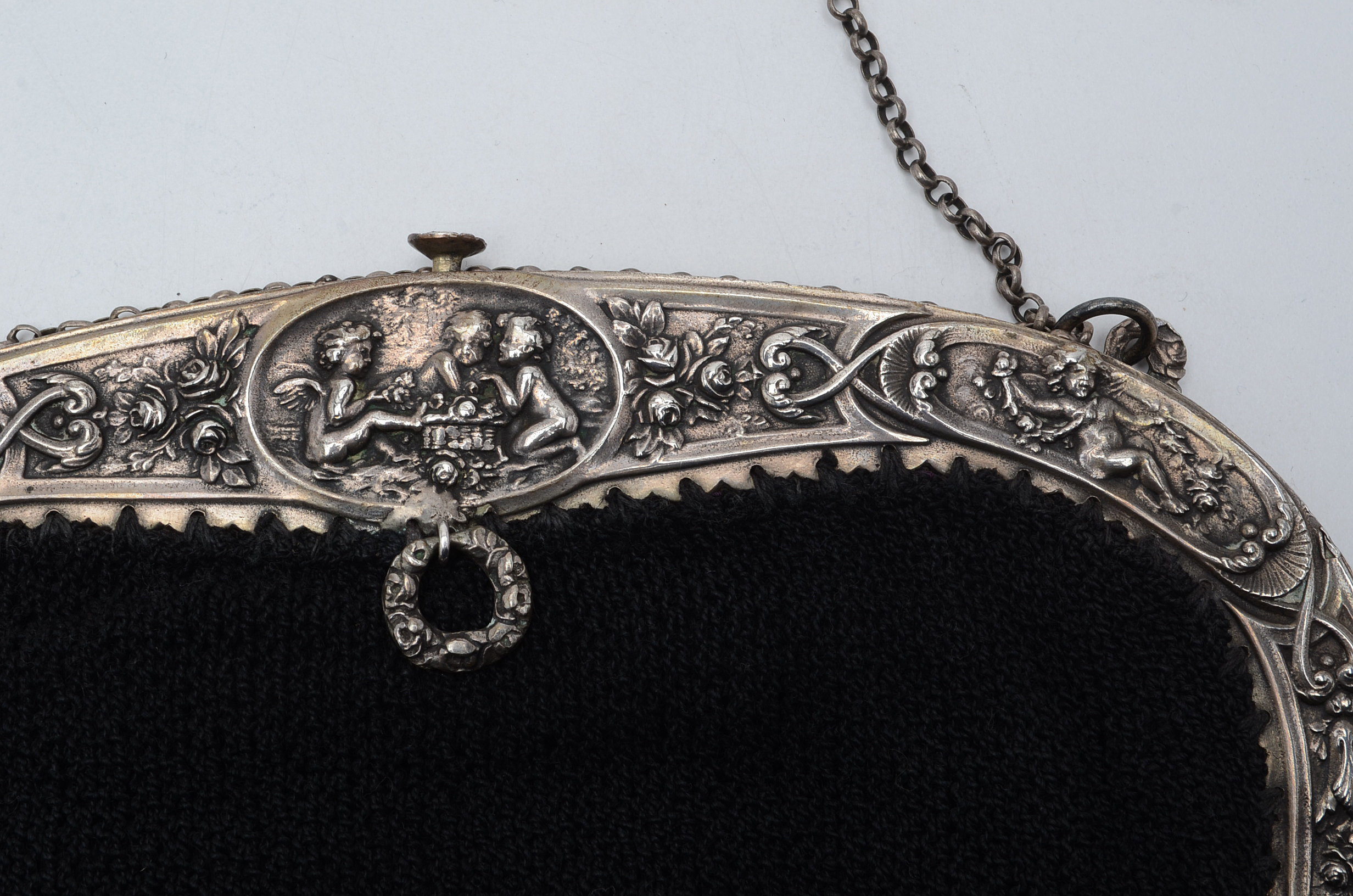 Two Vintage 800 Silver Framed Clutch Handbags