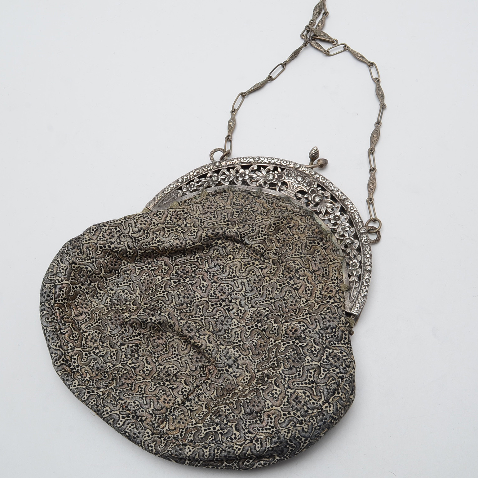 Two Vintage 800 Silver Framed Clutch Handbags