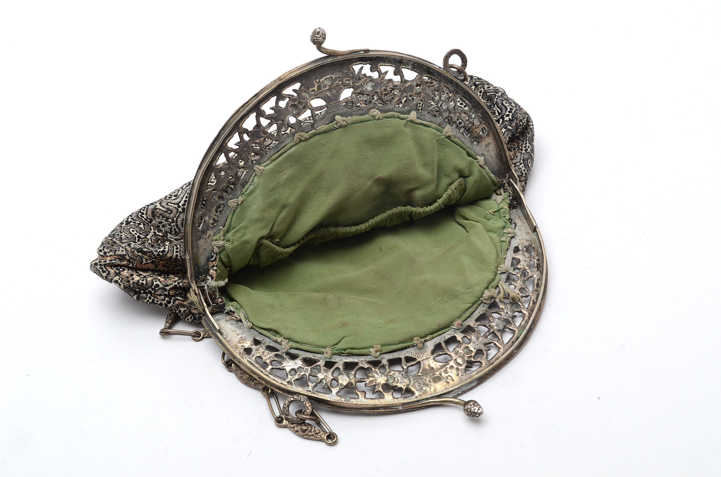 Two Vintage 800 Silver Framed Clutch Handbags