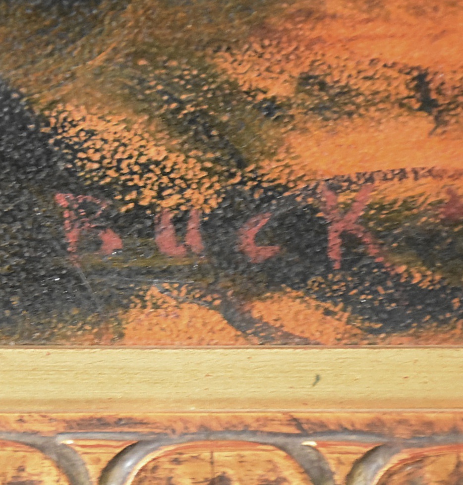 Howard Buck Oil Painting on Canvas Figural Interior Scene