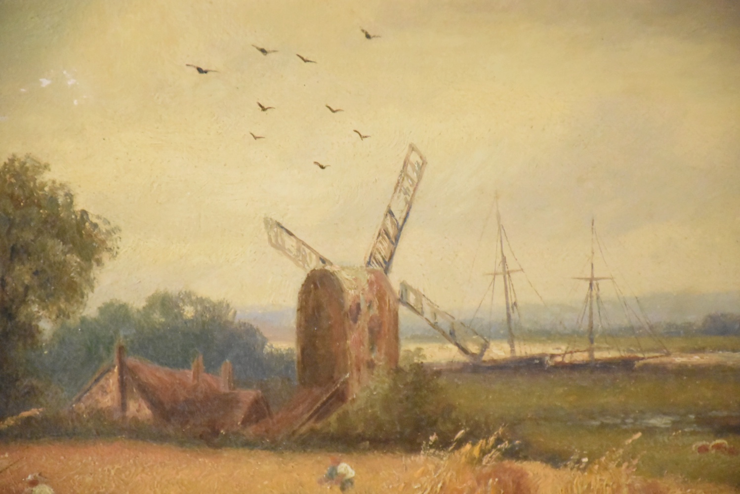 J. Kinard Oil Painting on Canvas Countryside Landscape