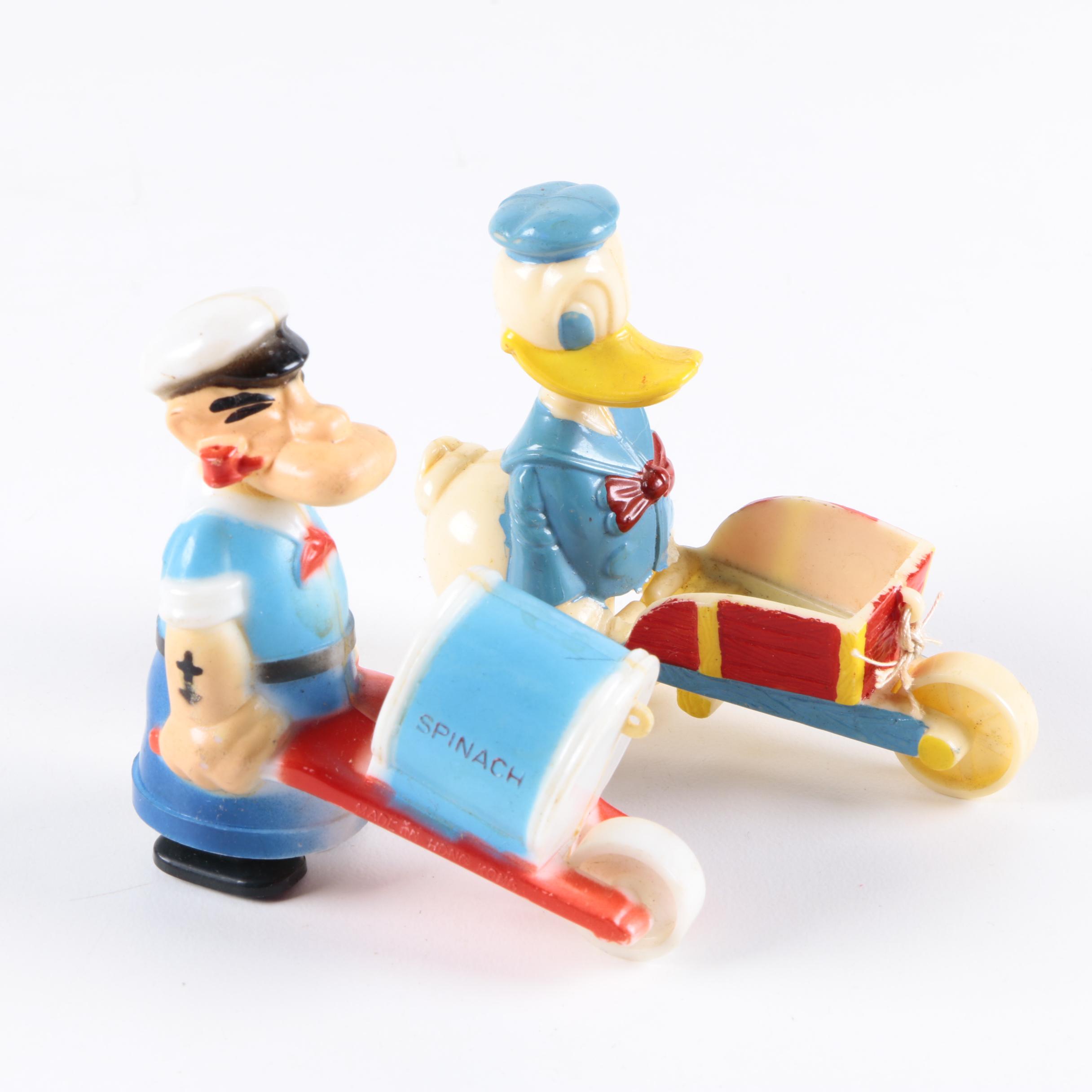 Vintage Toys including Mickey Mouse and Popeye