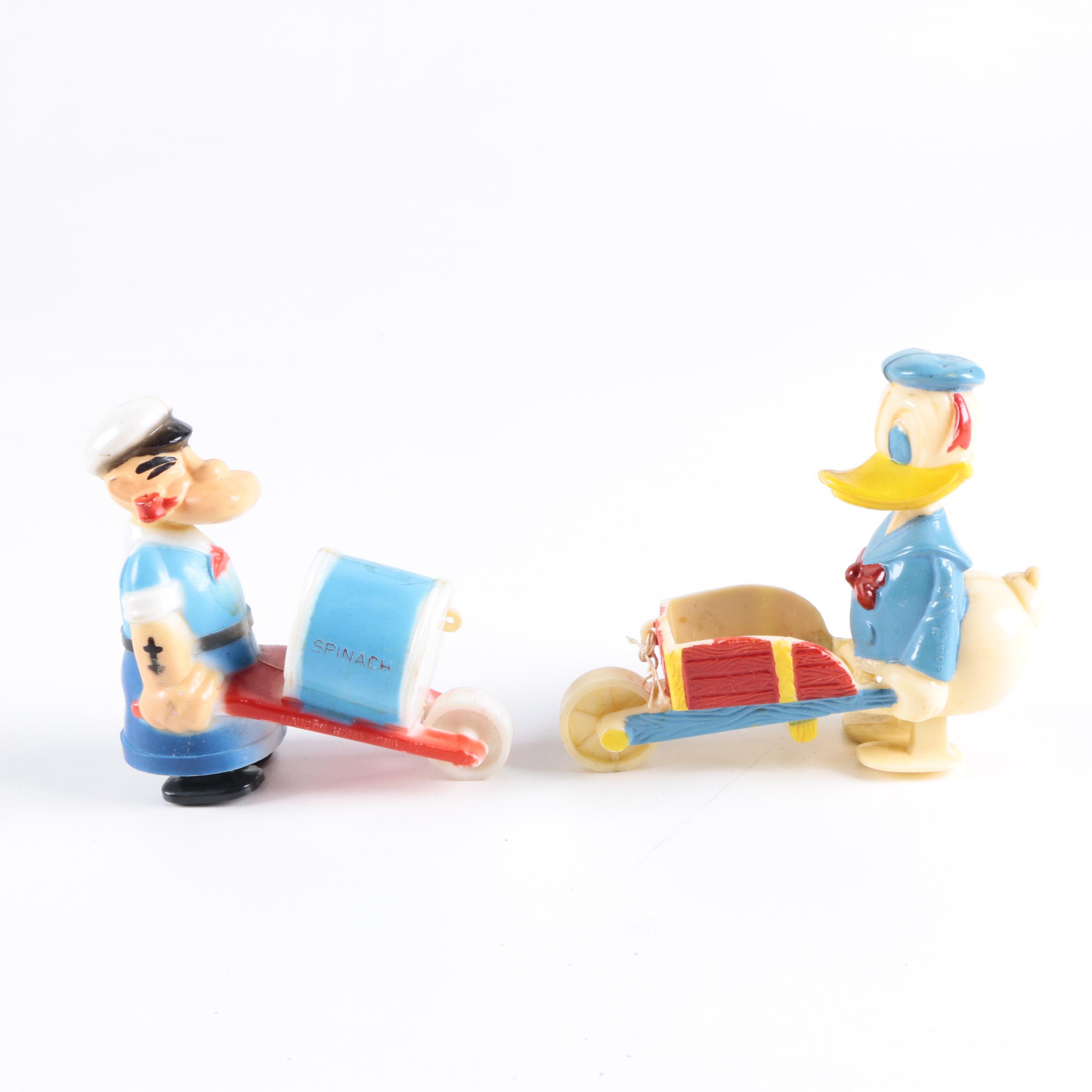 Vintage Toys including Mickey Mouse and Popeye