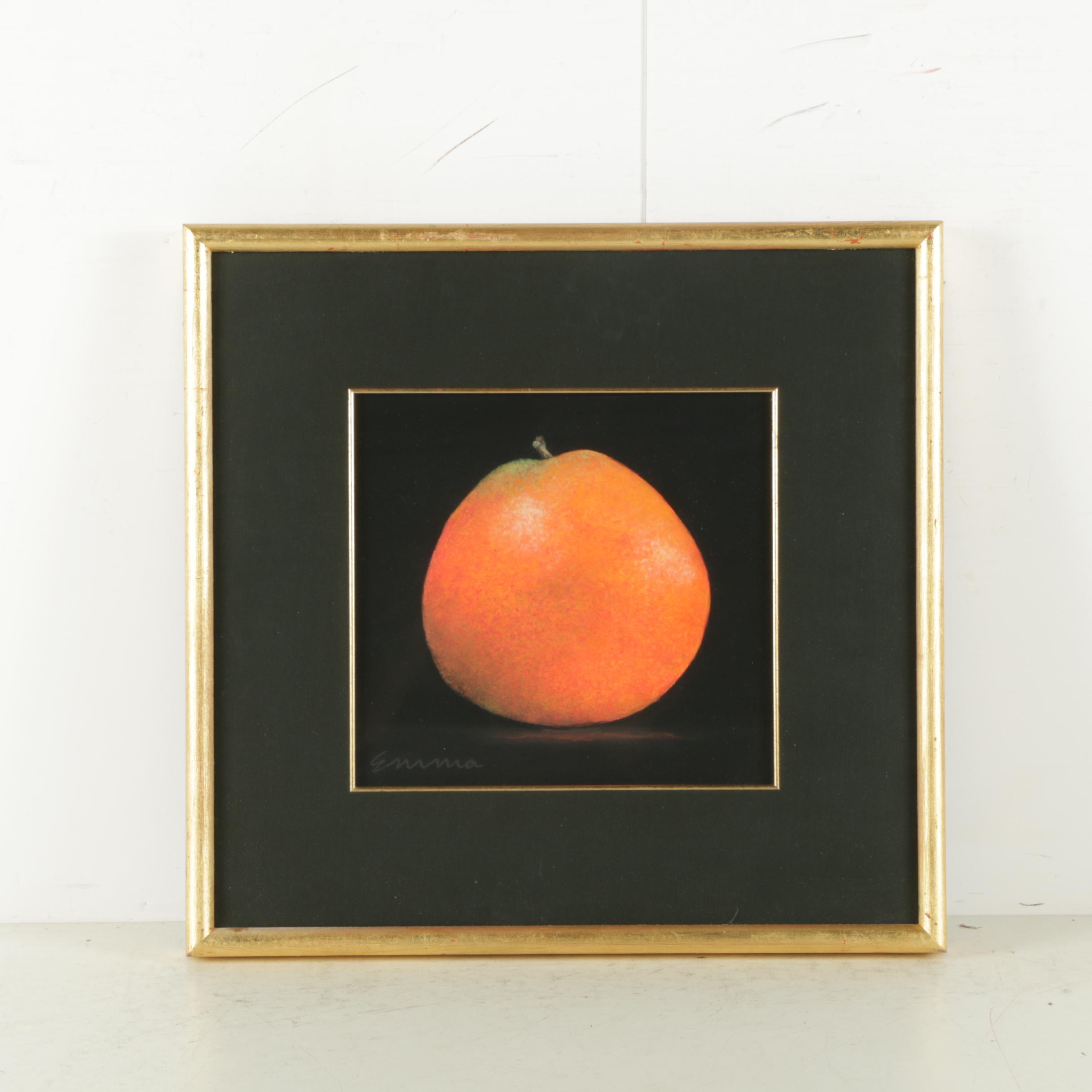 Emma Pastel Drawing on Paper "Orange"