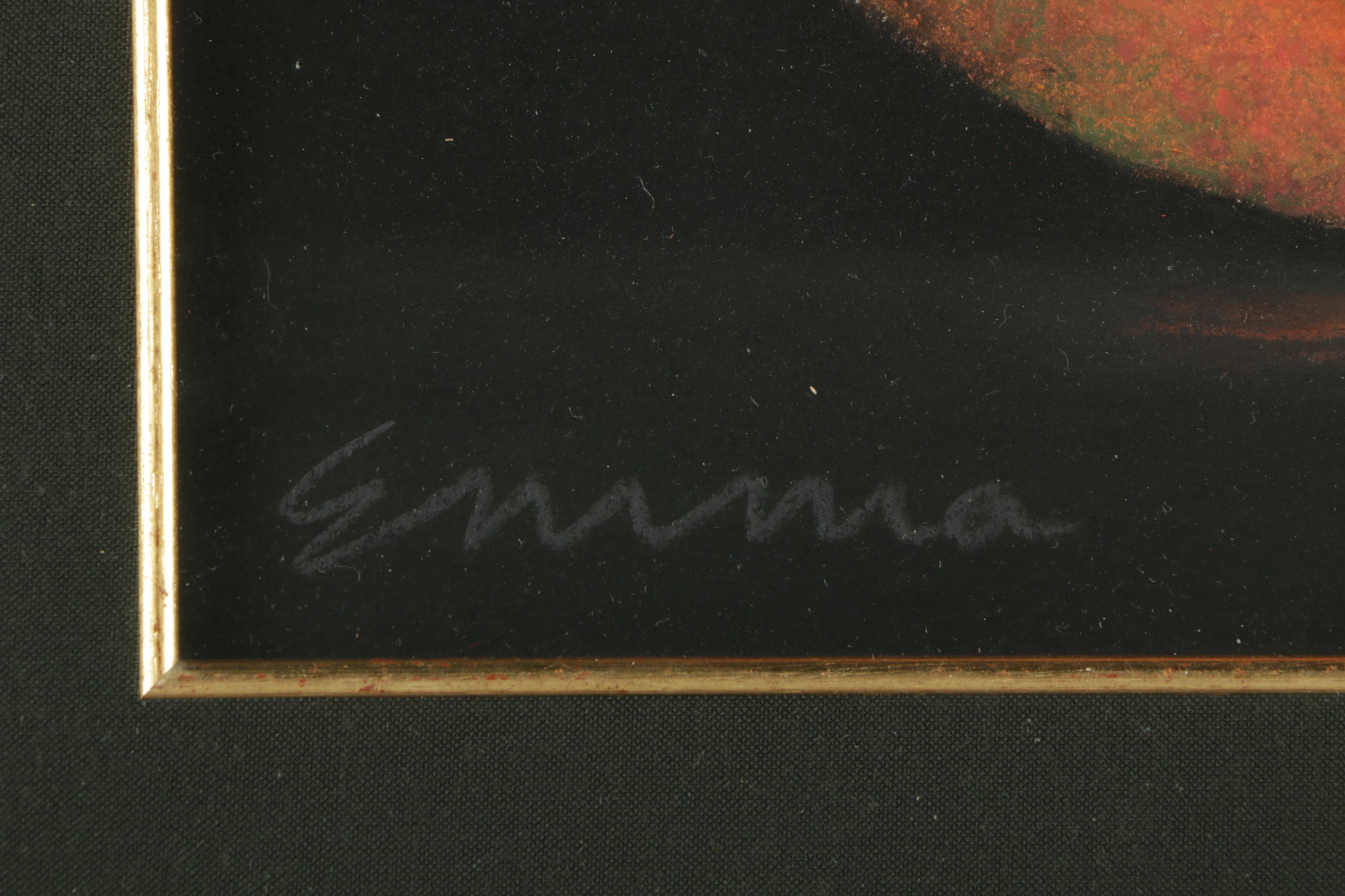 Emma Pastel Drawing on Paper "Orange"