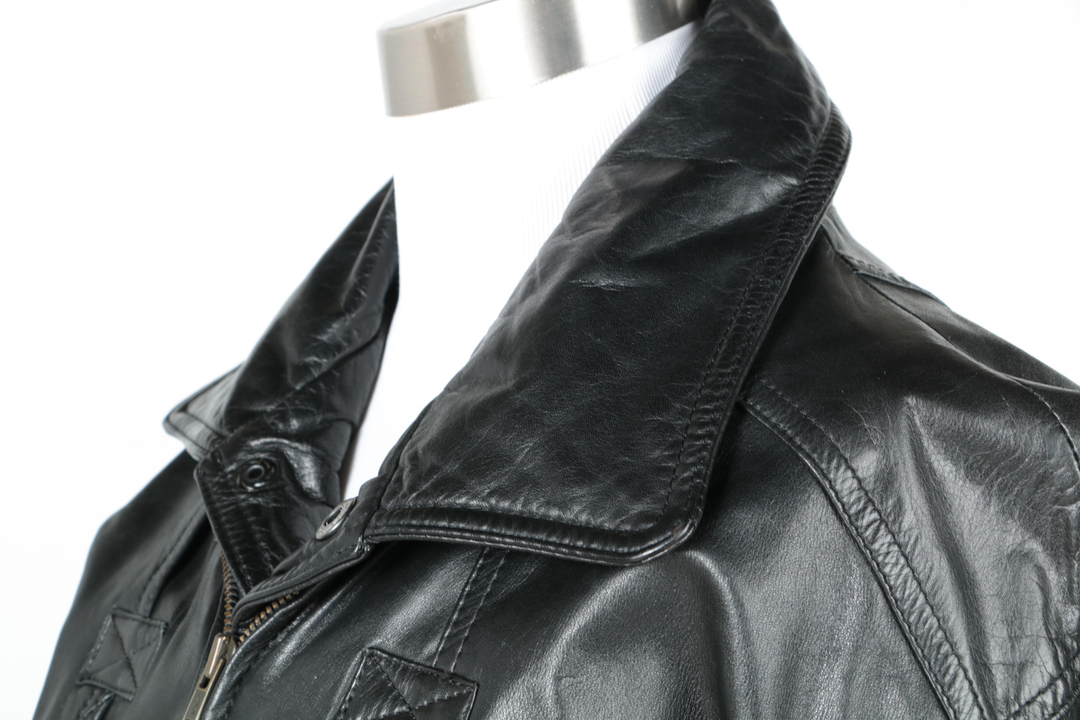 Women's Philippe Monet Black Leather Jacket