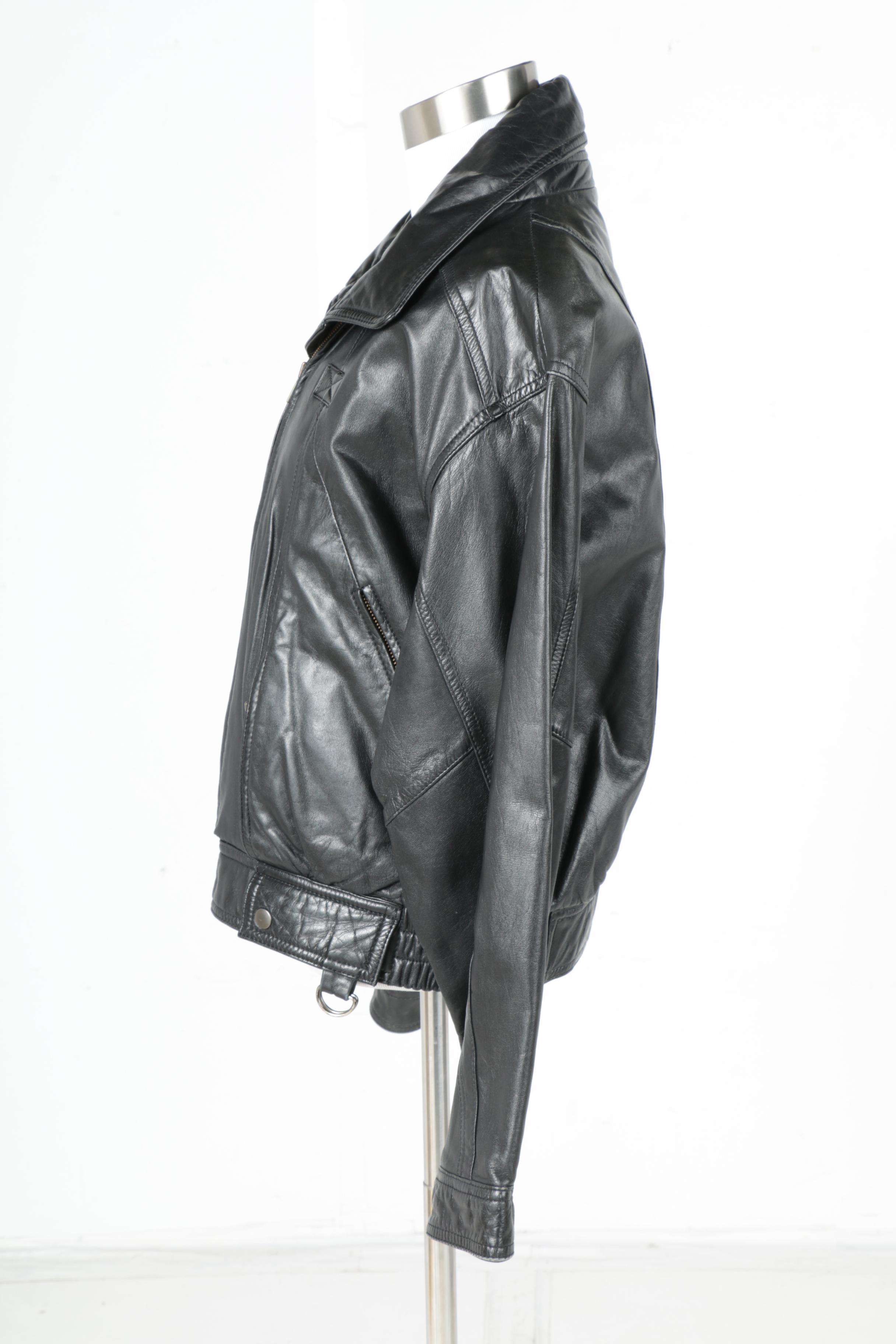 Women's Philippe Monet Black Leather Jacket