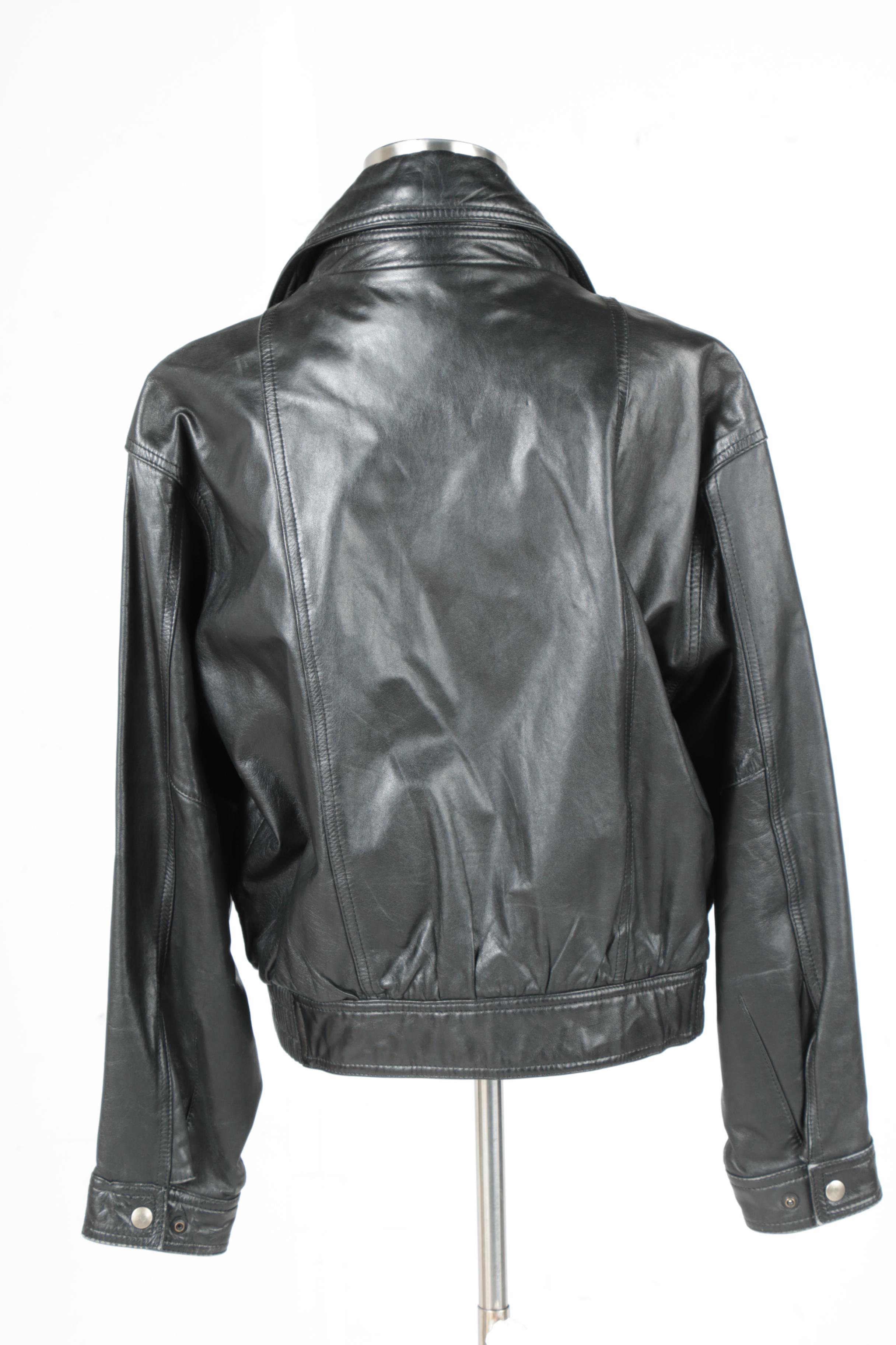 Women's Philippe Monet Black Leather Jacket