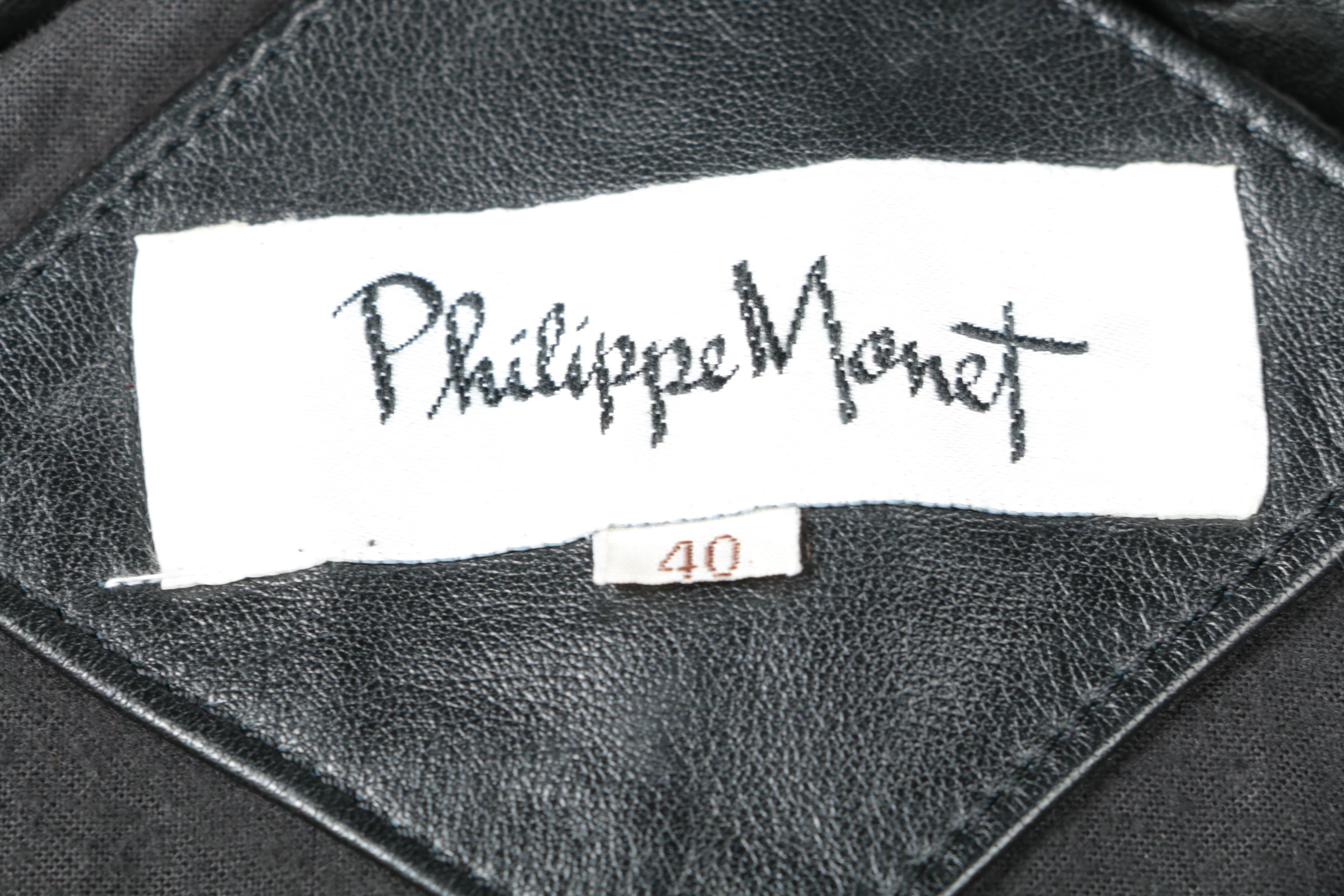 Women's Philippe Monet Black Leather Jacket