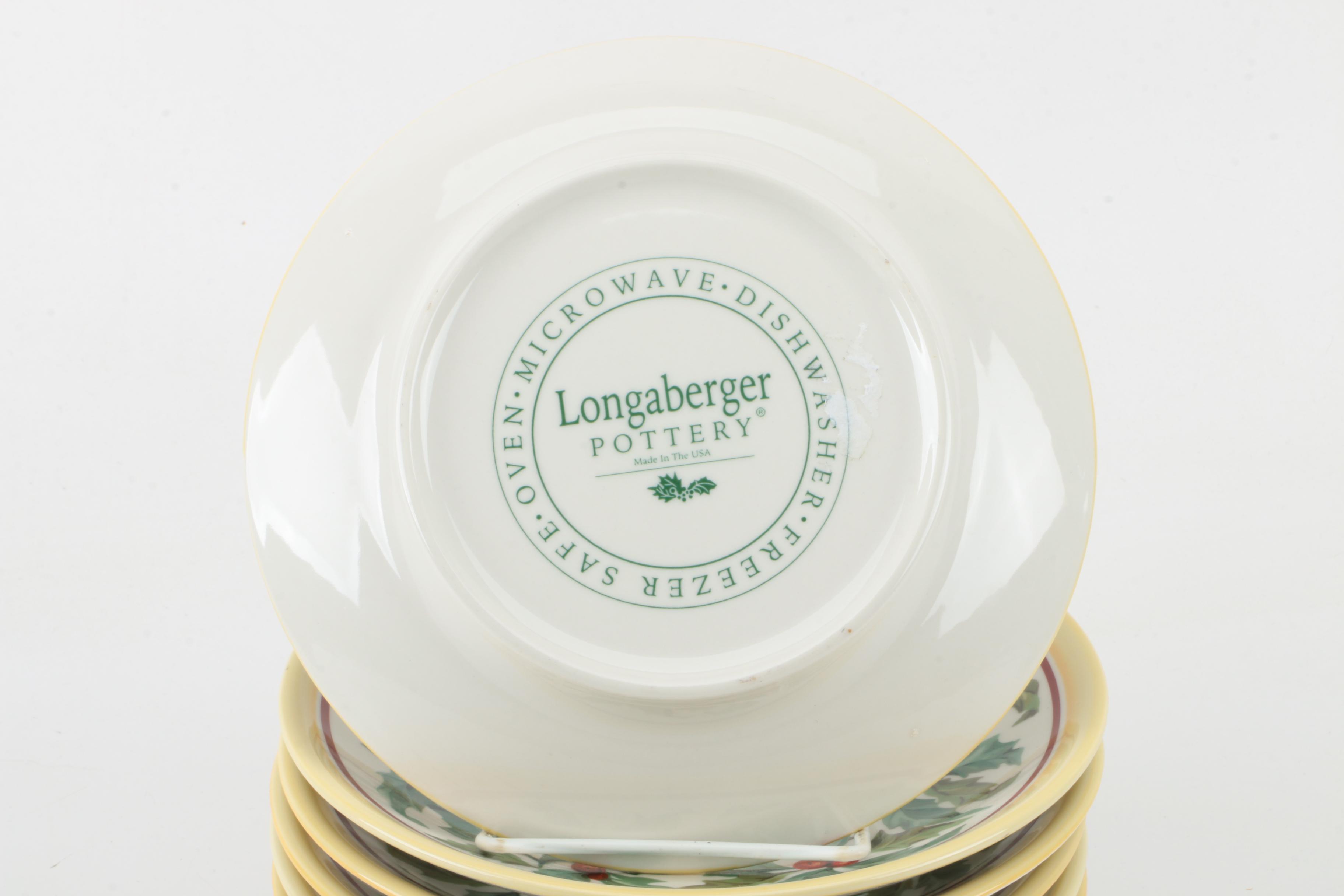 Longaberger "American Holly" Salad Plates