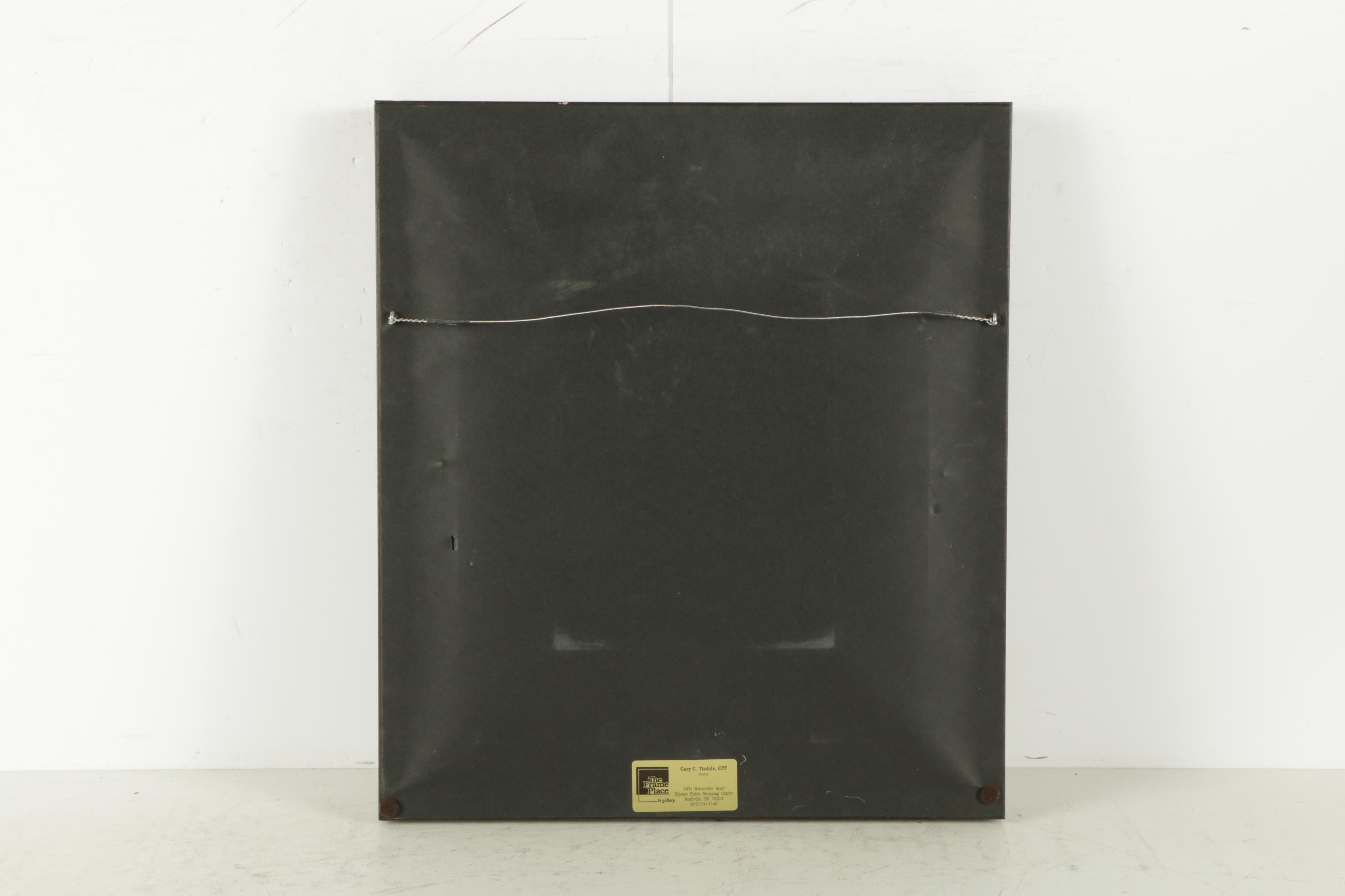 Ruth Faktor Bas-Relief Tile Featuring Stylized Figures and Bird