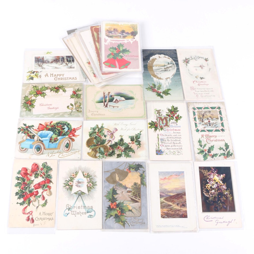 Vintage Christmas Themed Post Cards