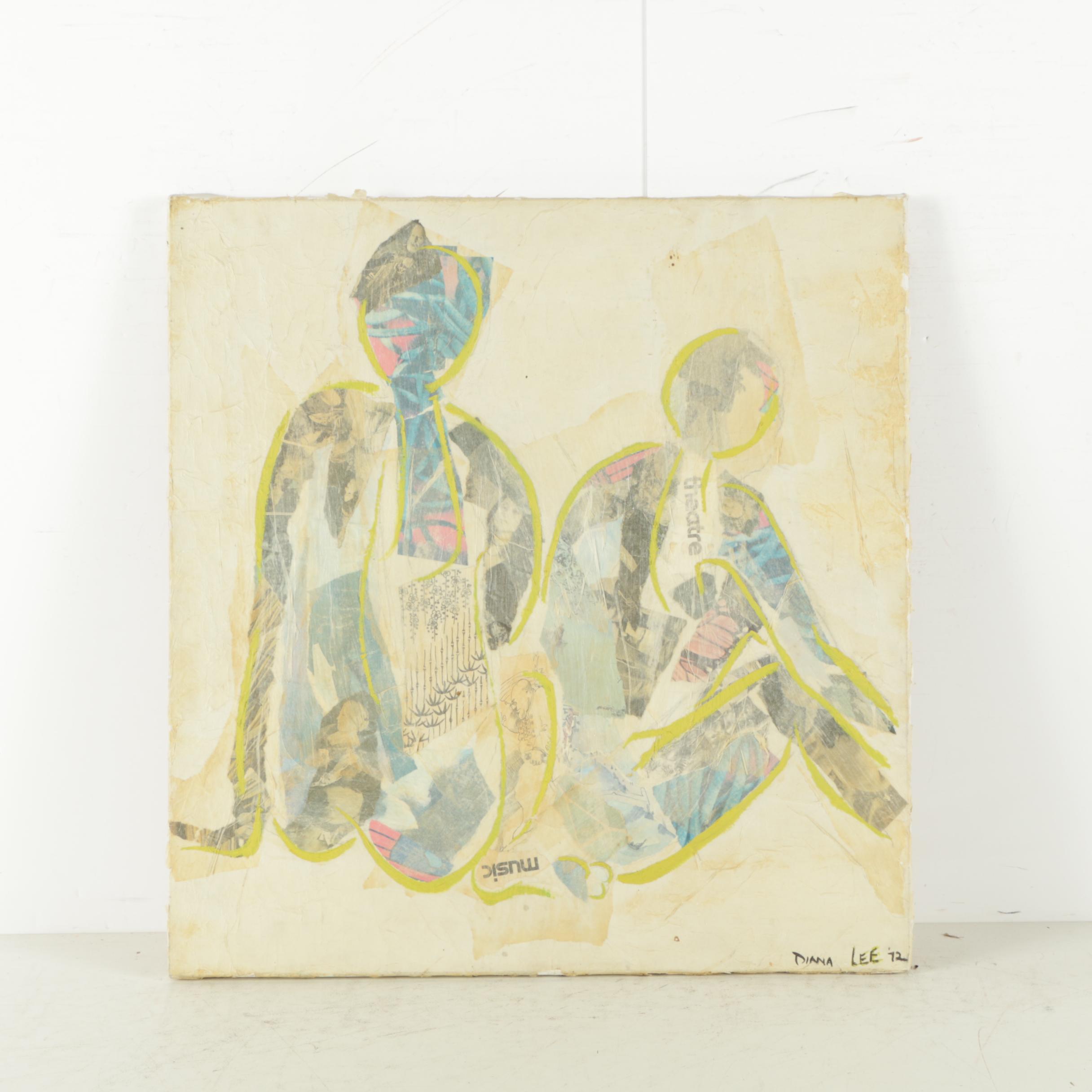 Diana Lee Mixed Media Painting "Nude Shadows"