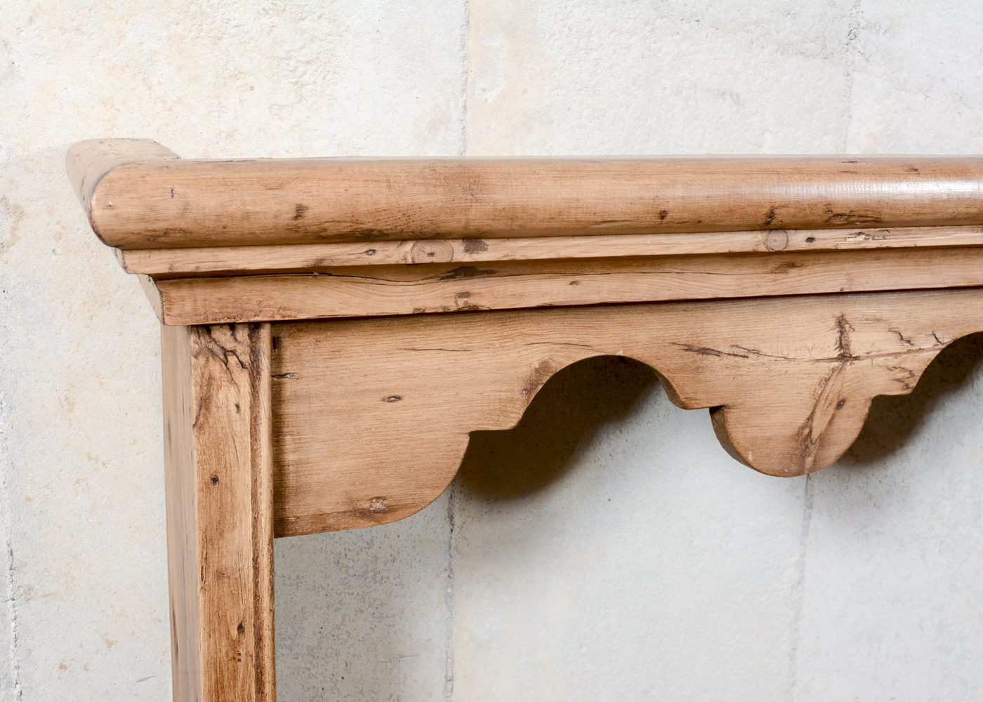 Antique Wall Mount Pine Plate Rack