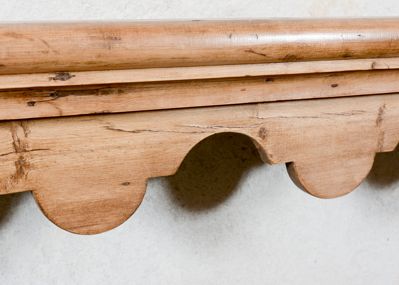 Antique Wall Mount Pine Plate Rack