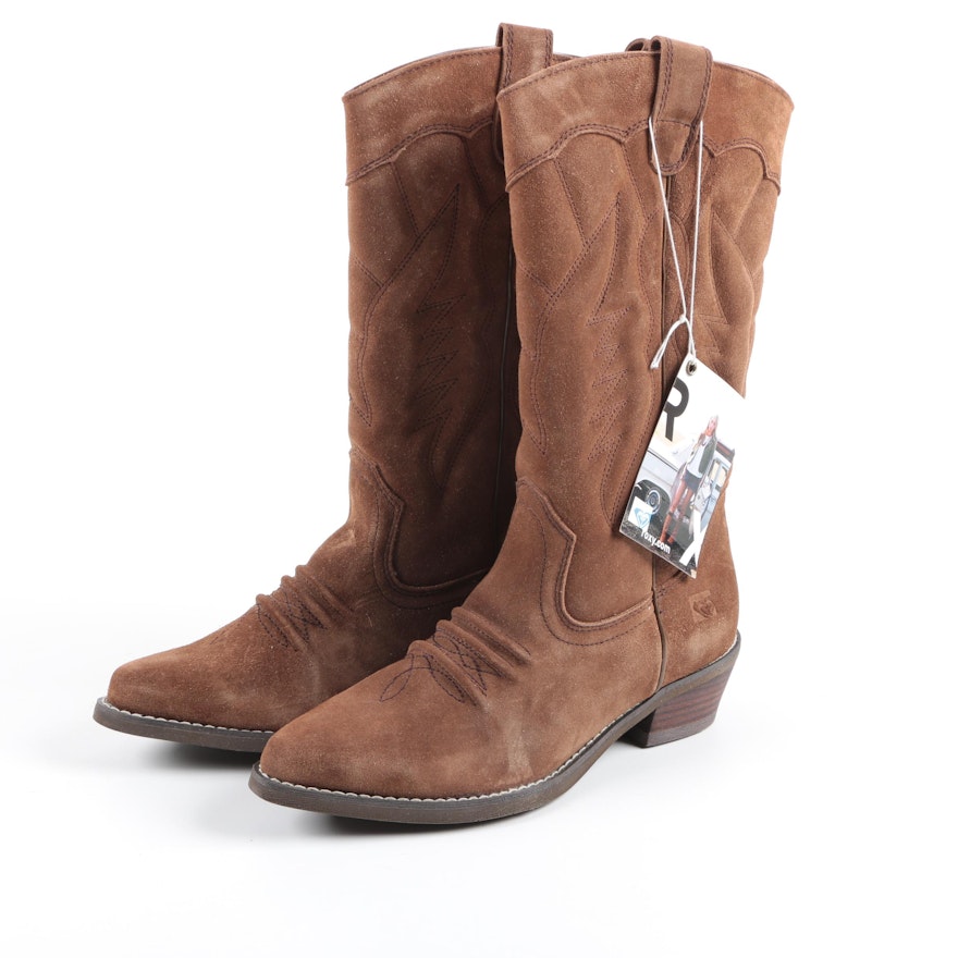 Women's Roxy Brown Suede Cowboy Boots