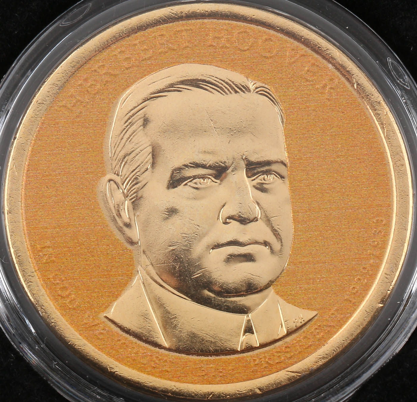 Presidential Golden Dollar Coin Type Set in a Wooden Display Case