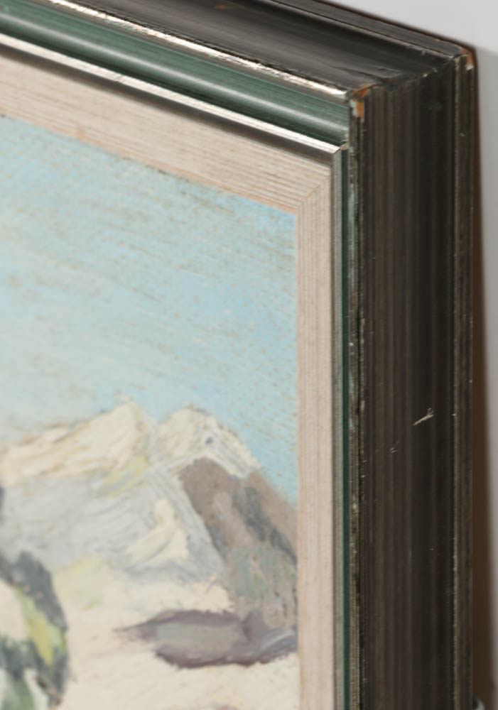 Roger White Oil Painting on Panel of a Winter Landscape