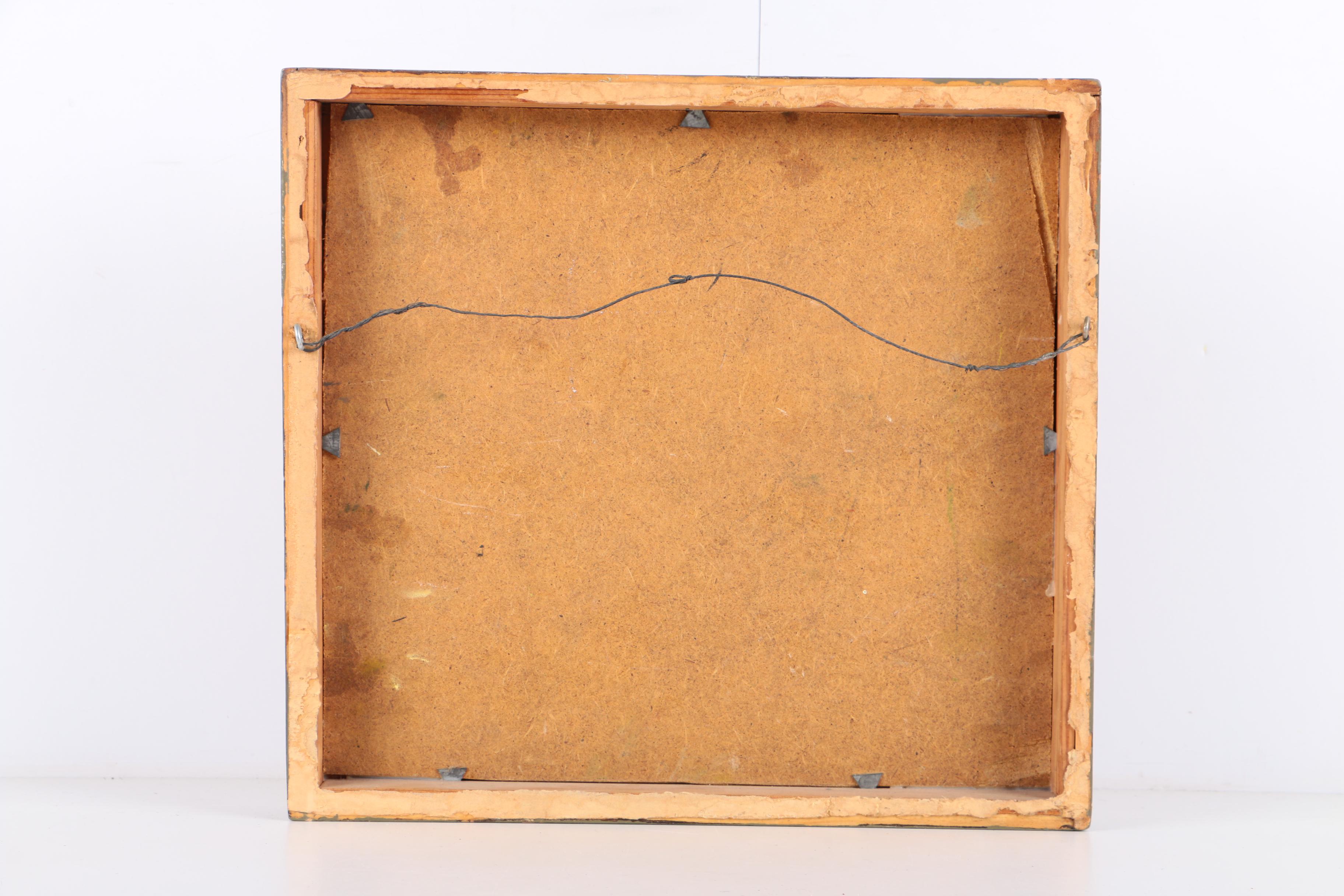 Ery Abstract Oil Painting on Wood Panel of Cabin