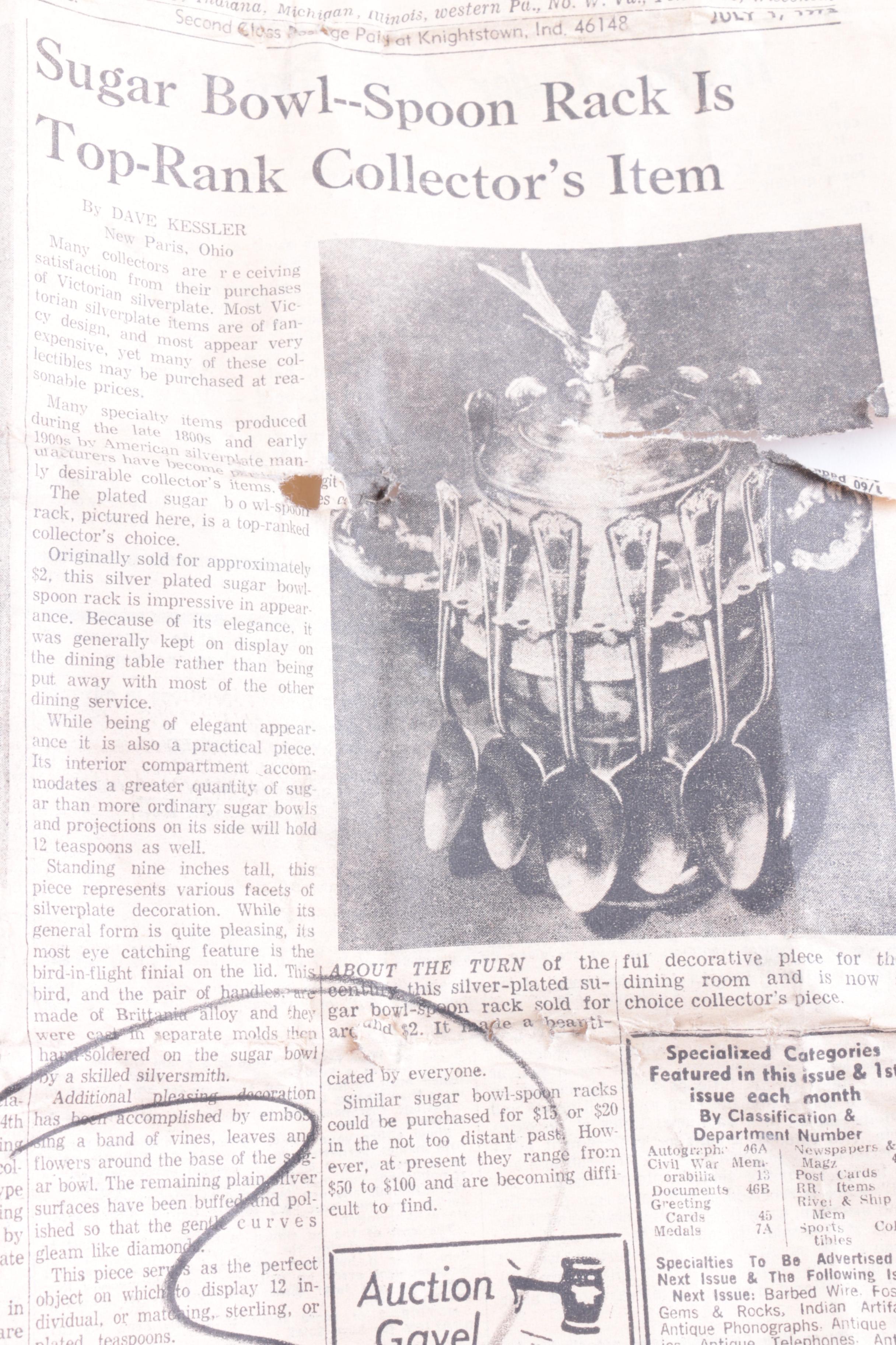 New Amsterdam Silver Co. Silver-Plated Sugar Spooner with Other Spoons