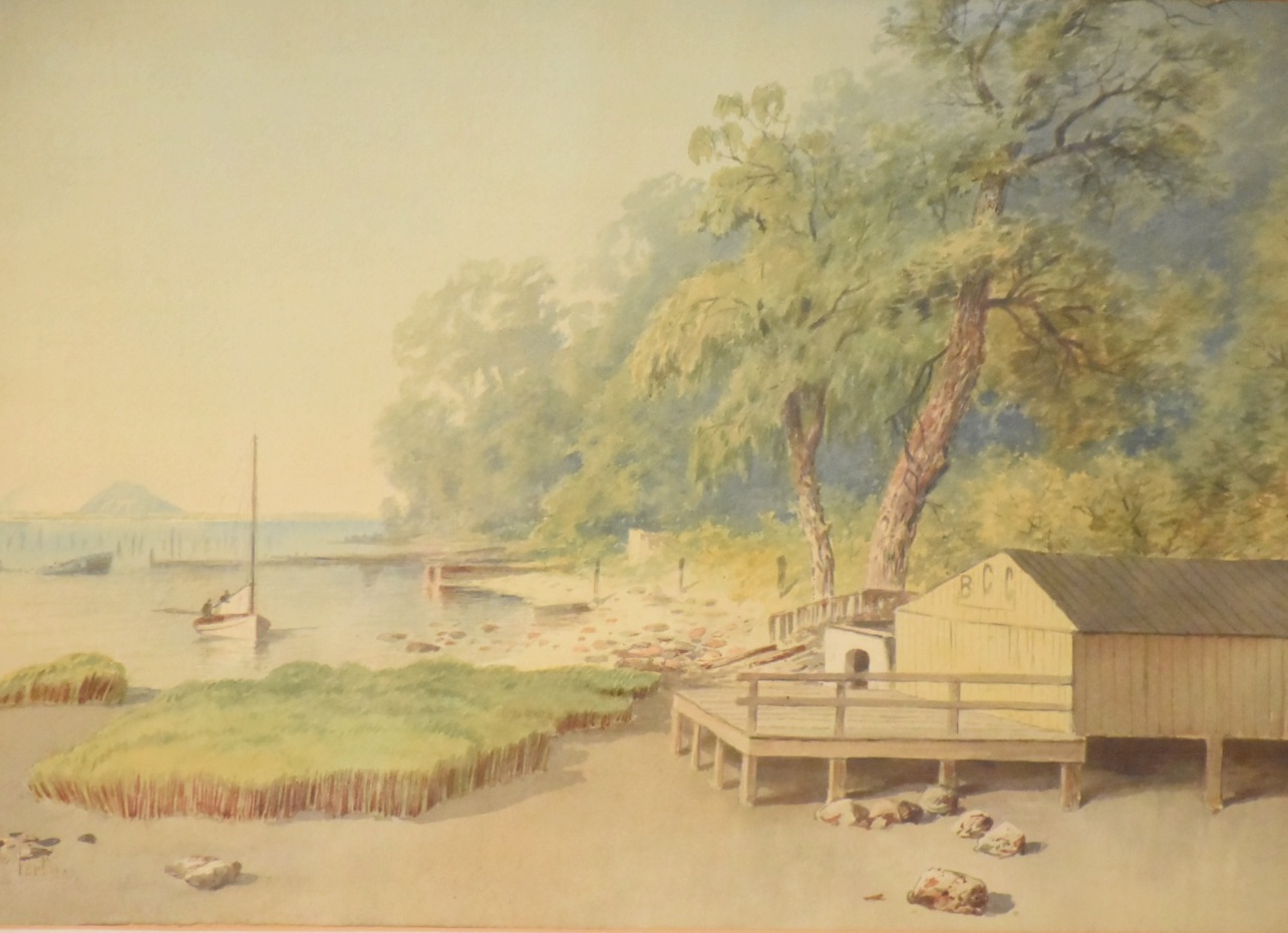 Granville Perkins Watercolor on Paper Fishing Scene