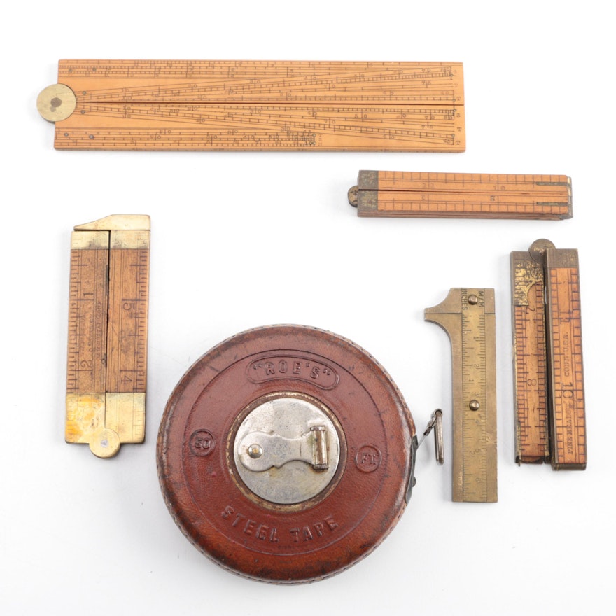 Vintage Folding Rules and Measuring Tape