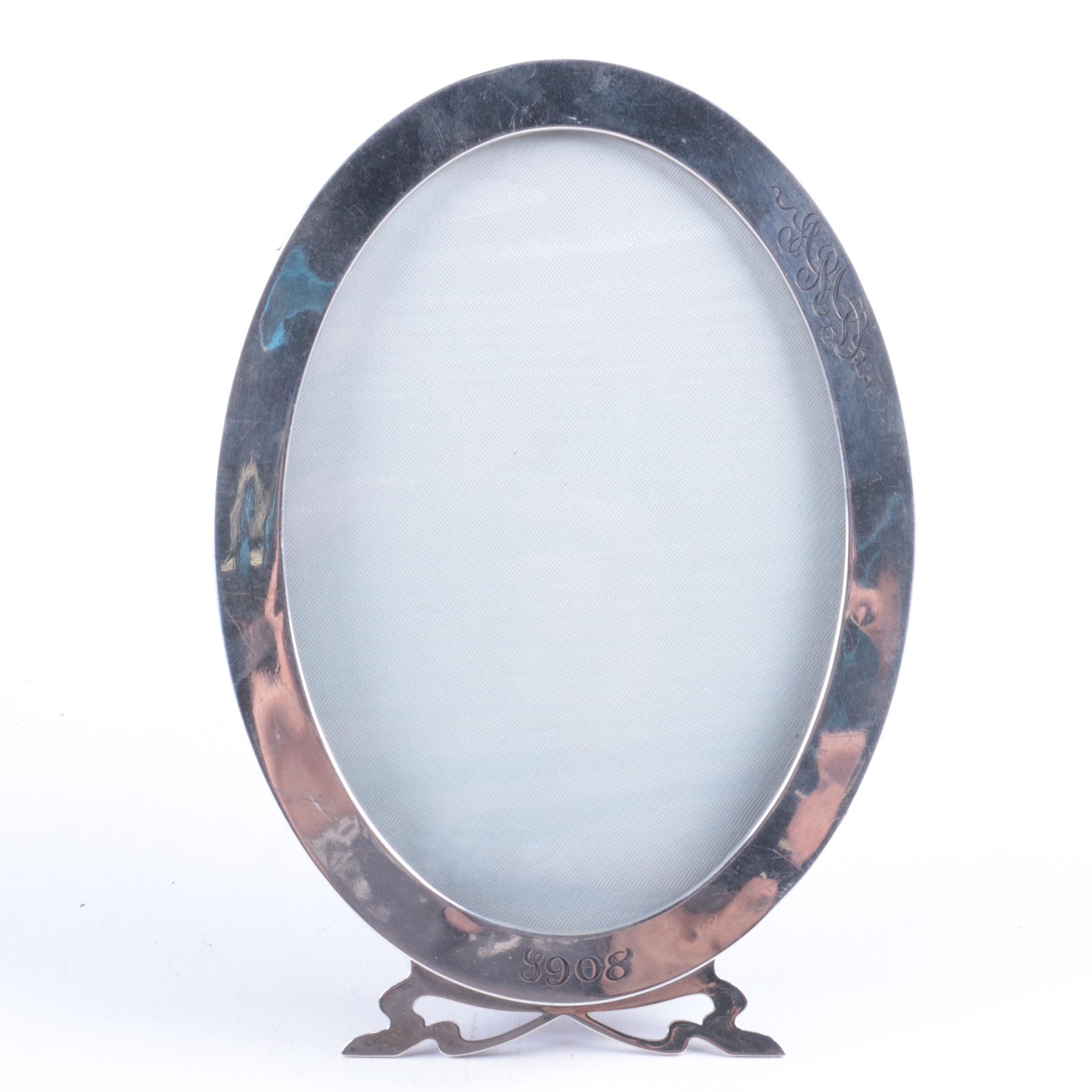Sterling Silver Oval Picture Frame
