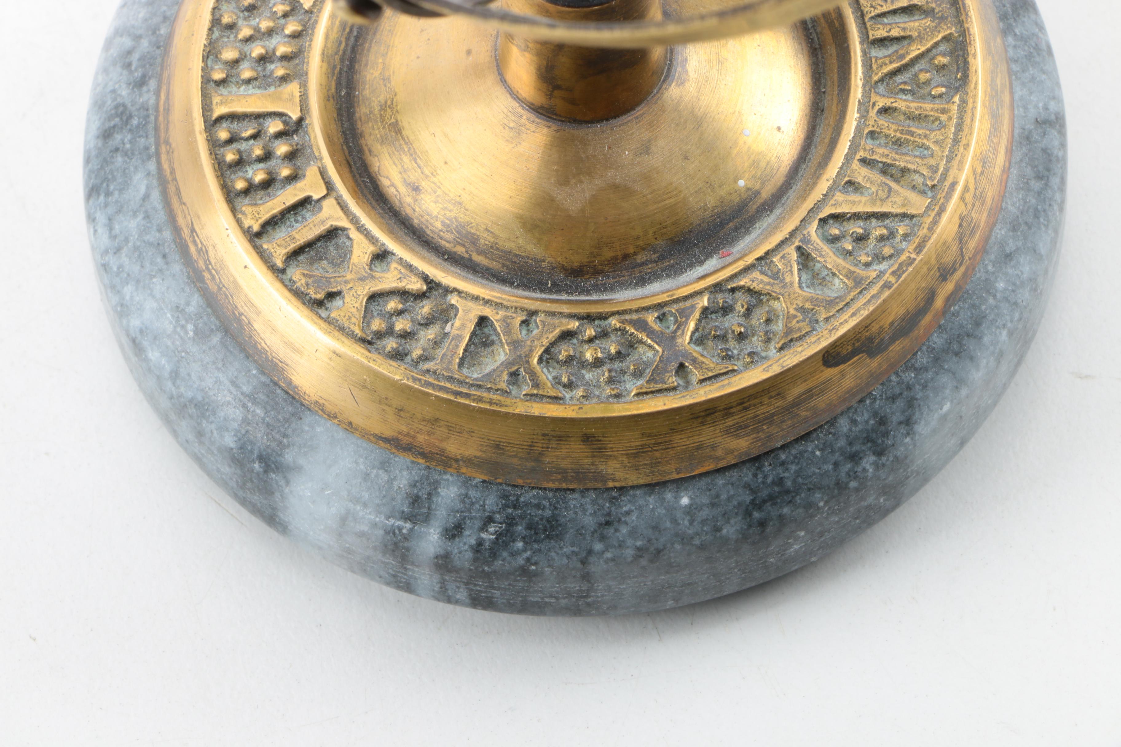 Marble and Brass Bookends