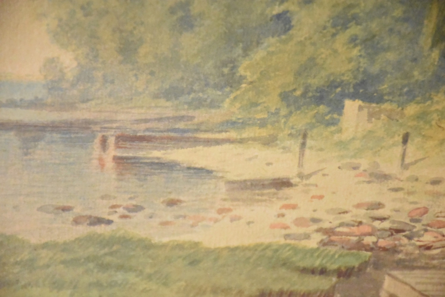 Granville Perkins Watercolor on Paper Fishing Scene