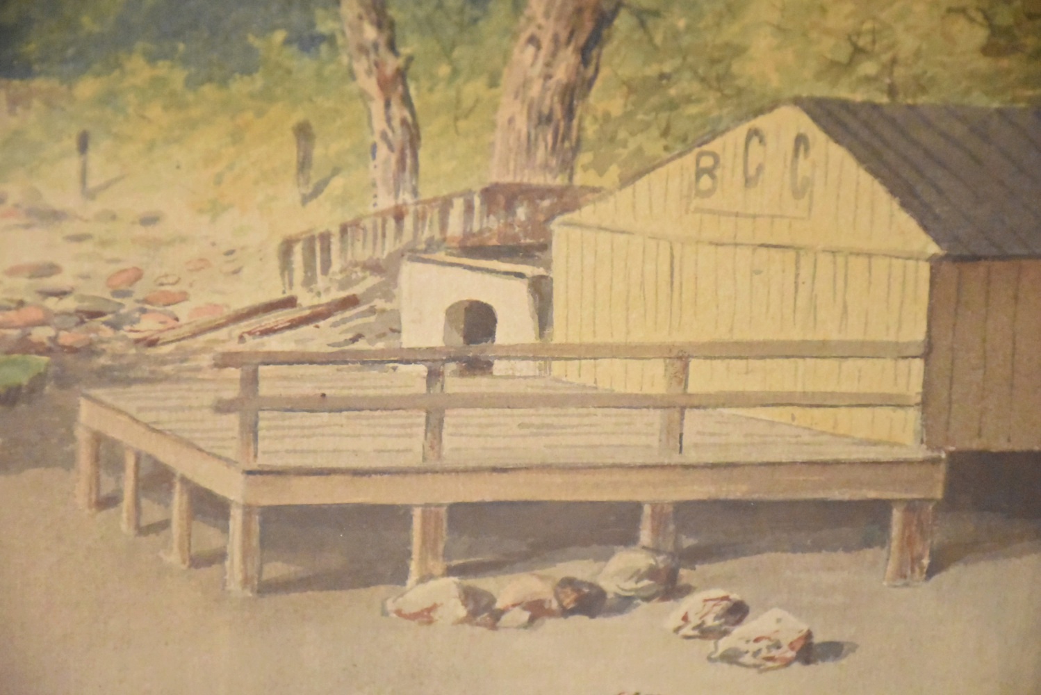 Granville Perkins Watercolor on Paper Fishing Scene