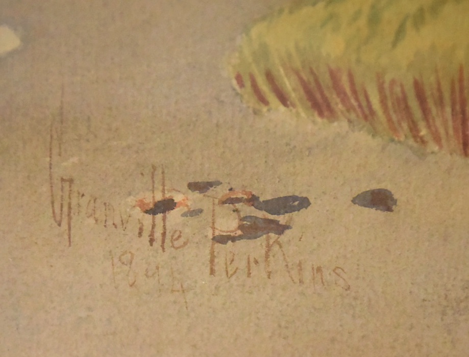 Granville Perkins Watercolor on Paper Fishing Scene