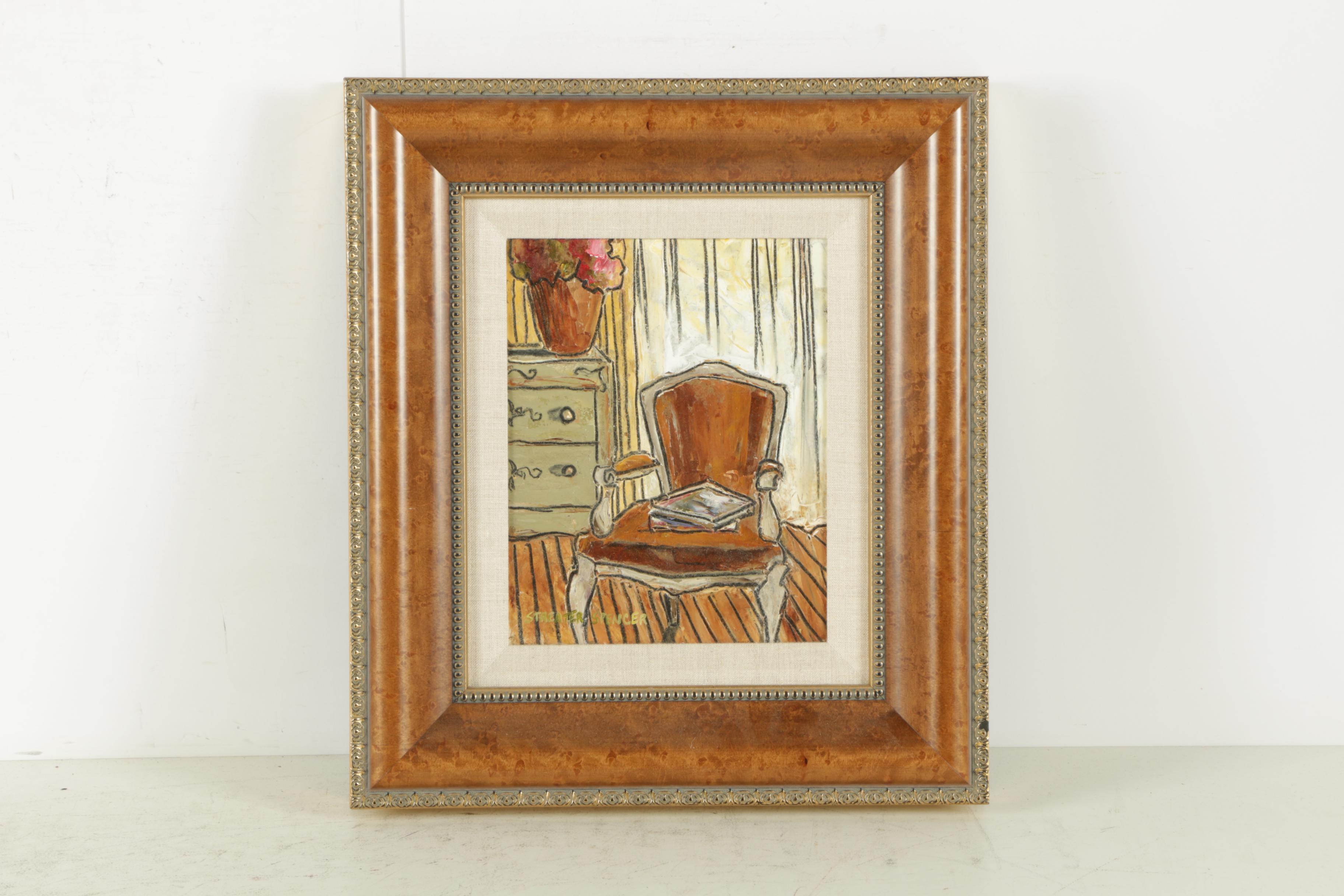 Streater Spencer Oil Paintings of Rooms on Panel