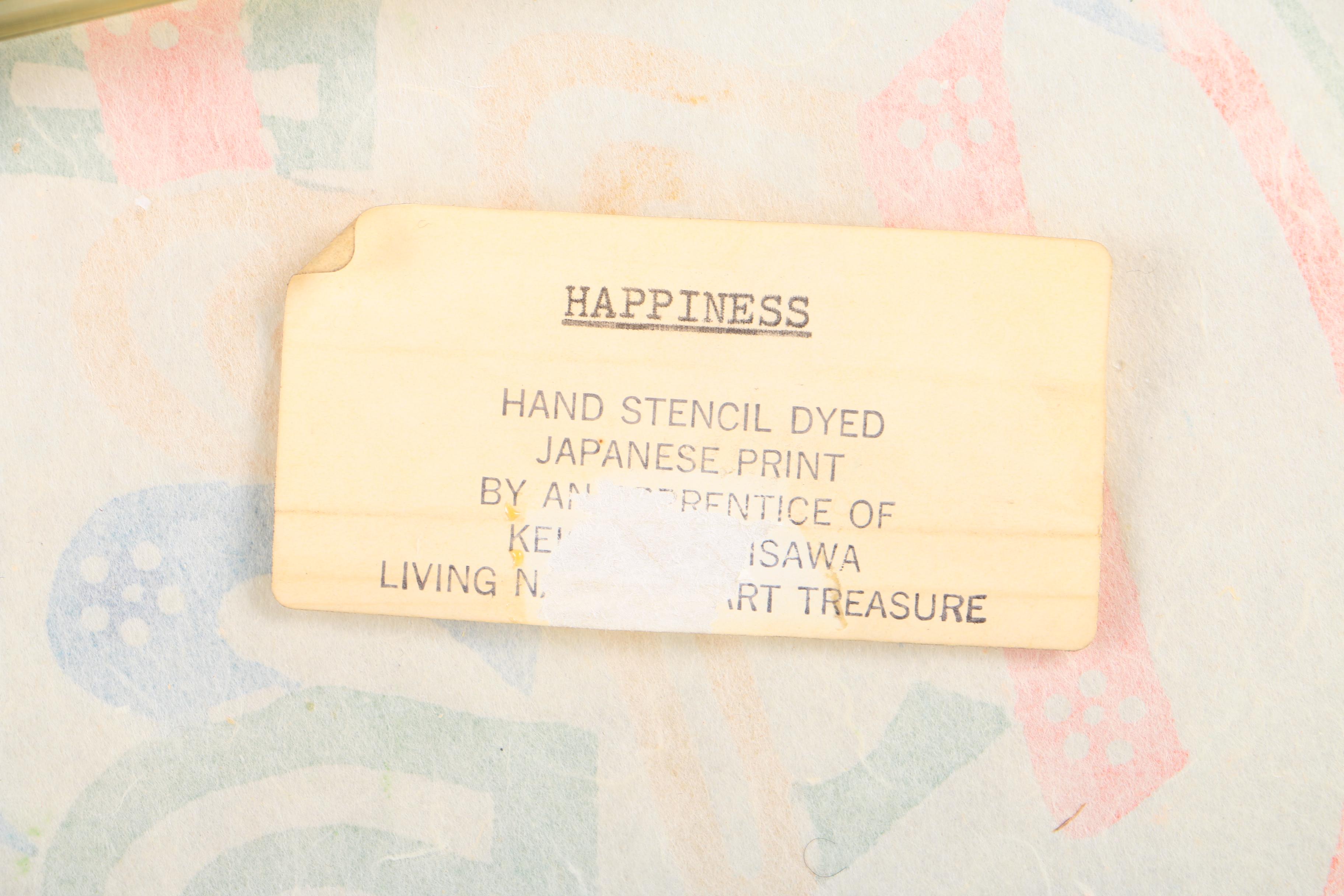 Japanese Prints in the Style of Katazome-shi Including "Happiness"