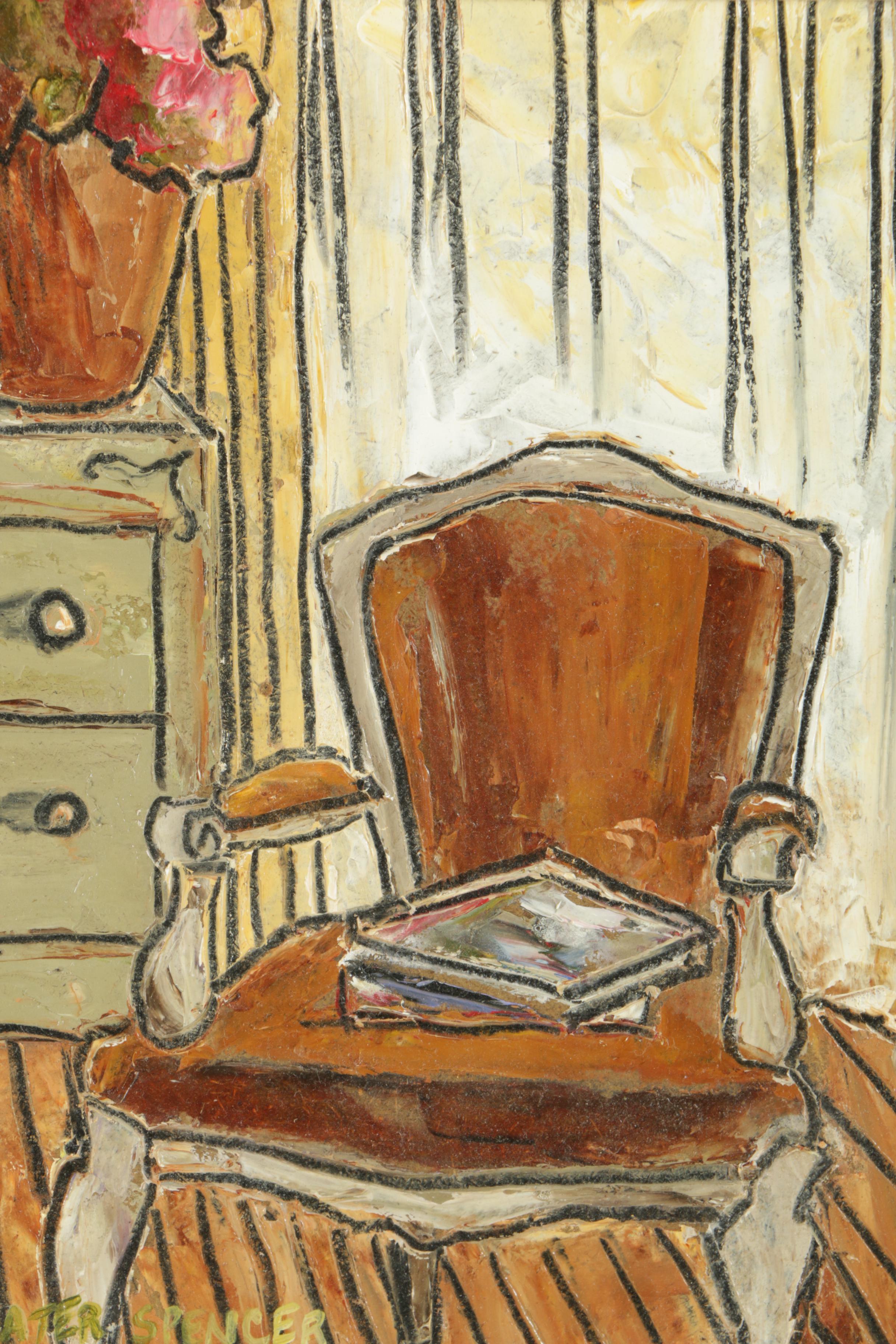 Streater Spencer Oil Paintings of Rooms on Panel