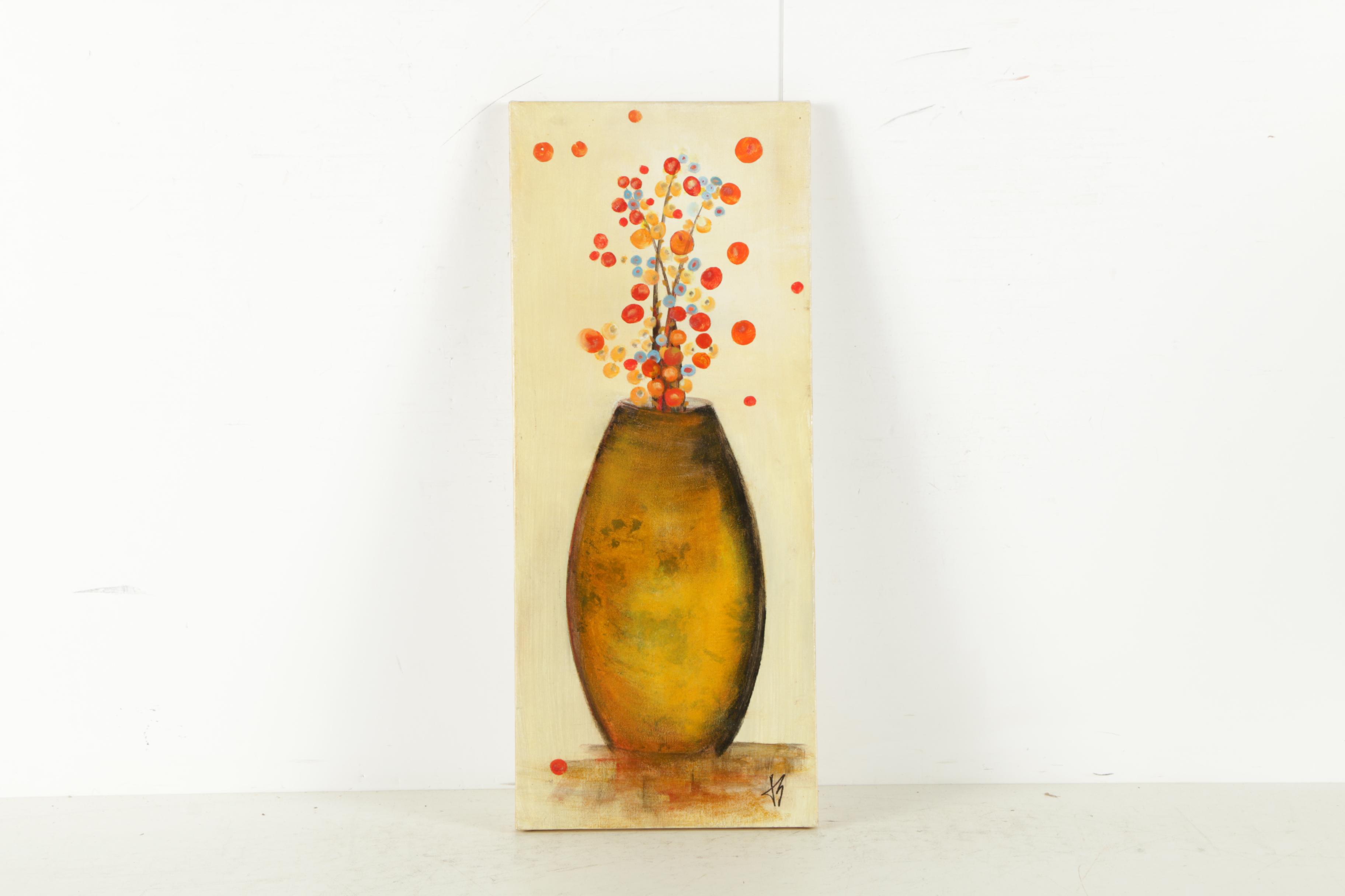 Jacqueline Saporiti Acrylic Paintings on Canvas of Flowers