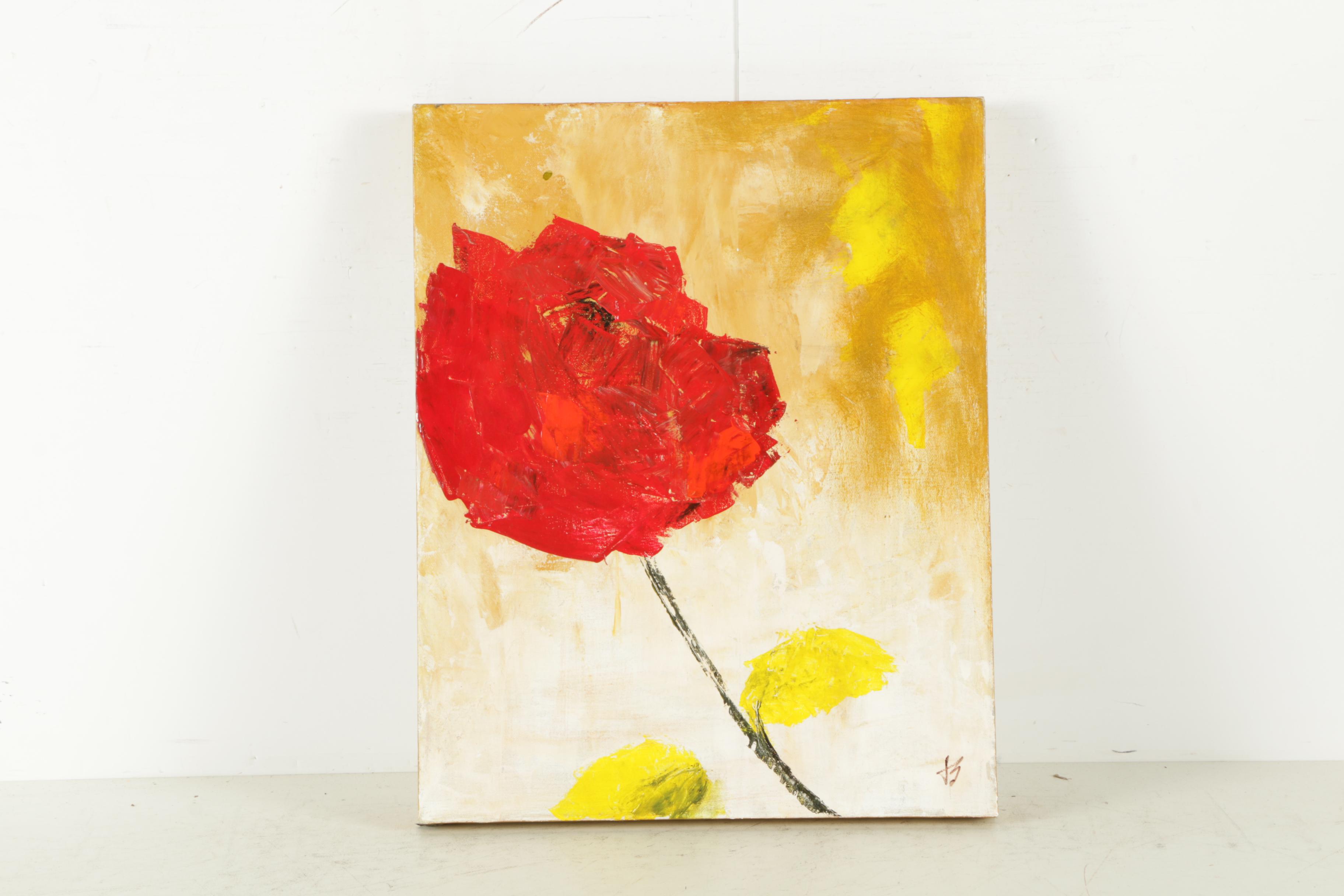 Jacqueline Saporiti Acrylic Paintings on Canvas of Flowers