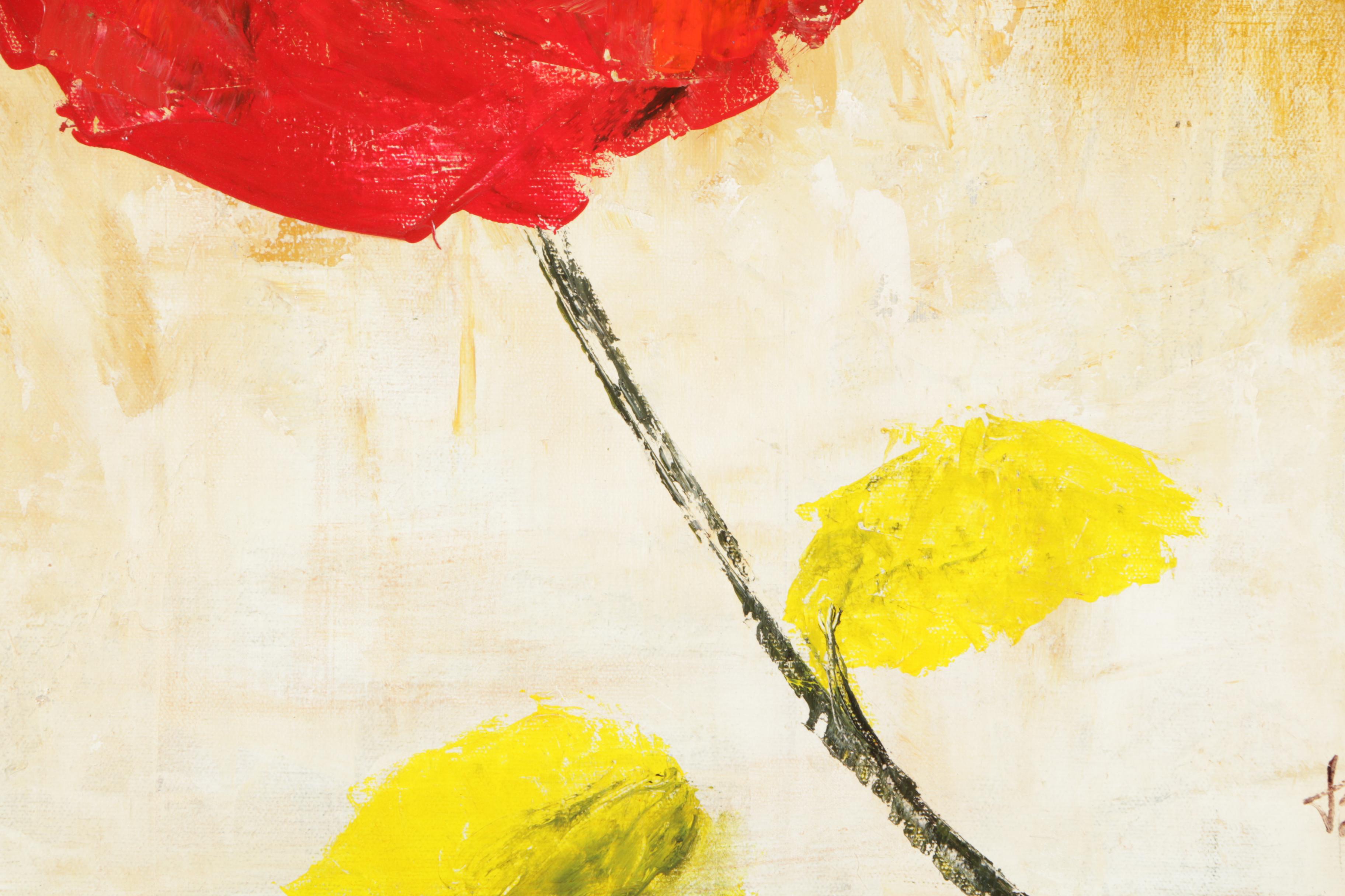 Jacqueline Saporiti Acrylic Paintings on Canvas of Flowers