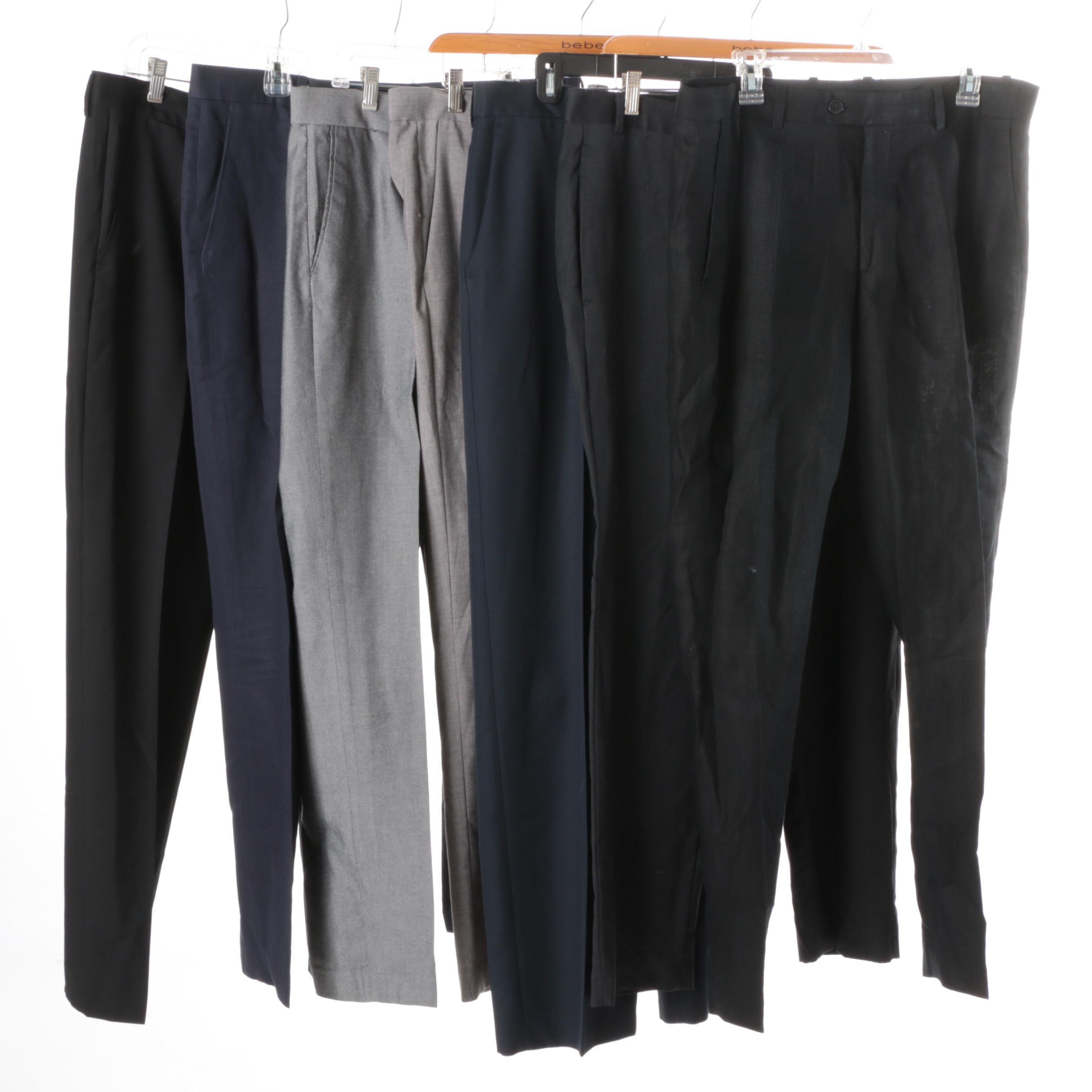 Men's Modern Flat Front Trousers Including H&M