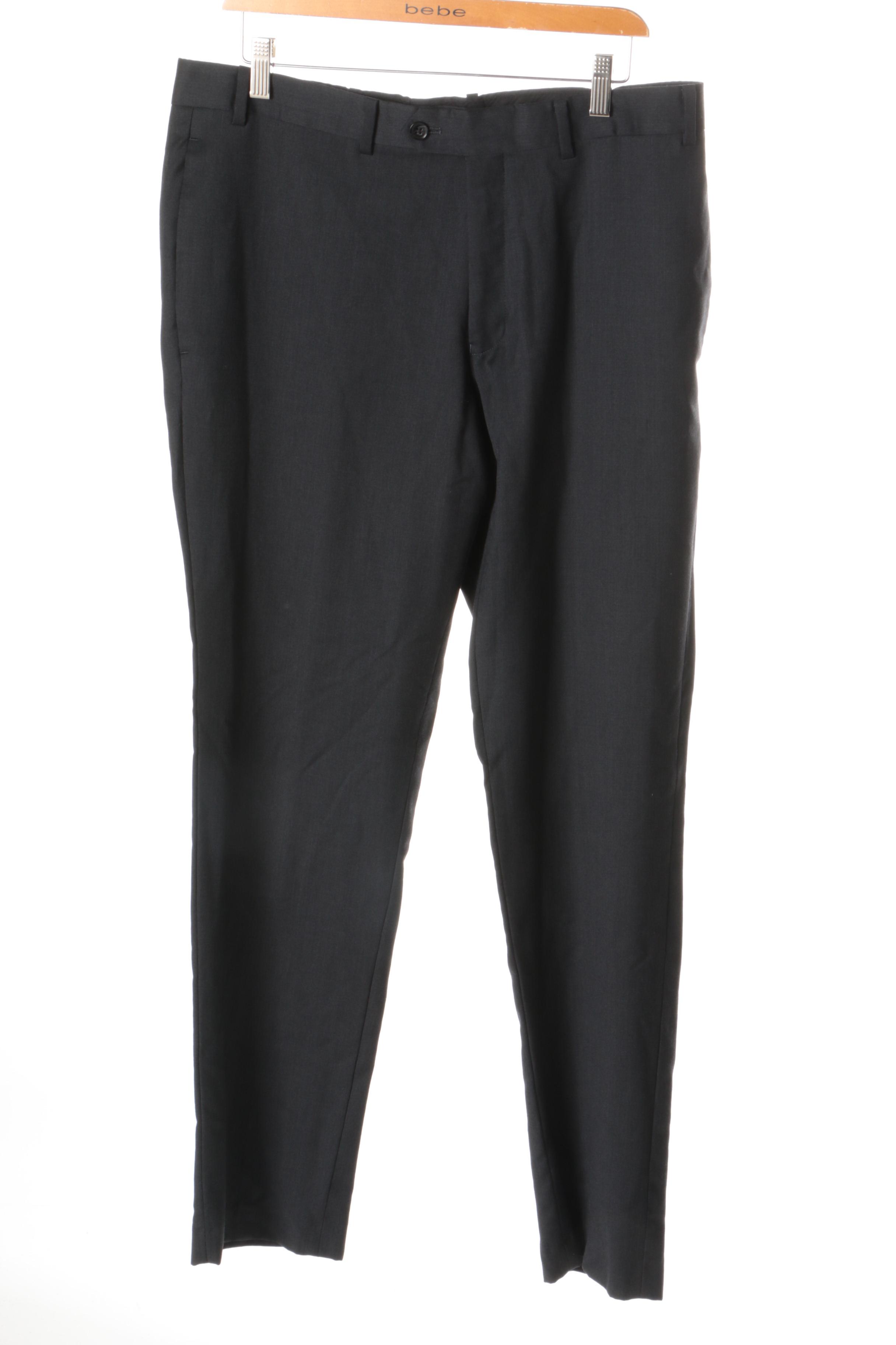 Men's Modern Flat Front Trousers Including H&M