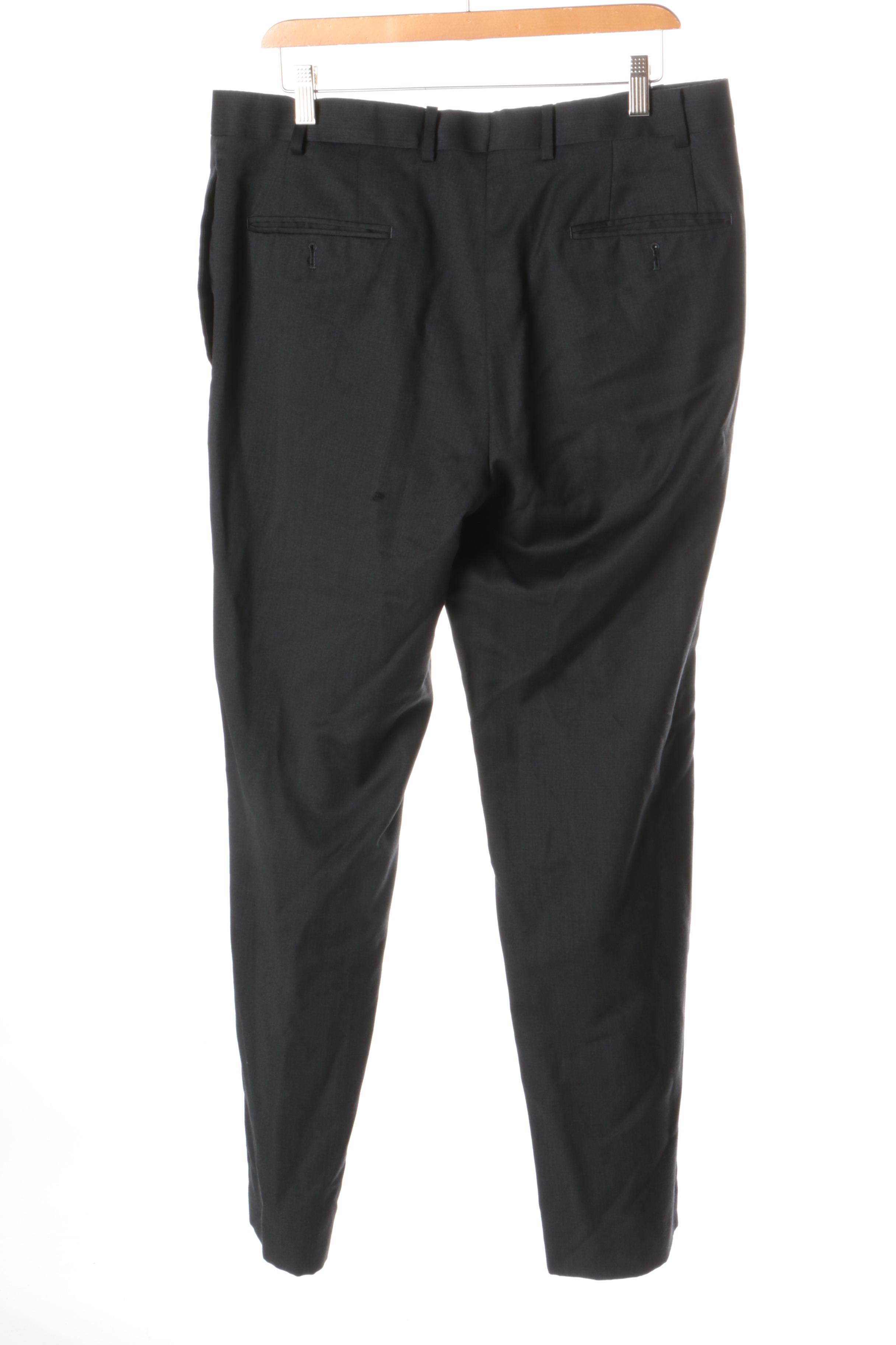 Men's Modern Flat Front Trousers Including H&M