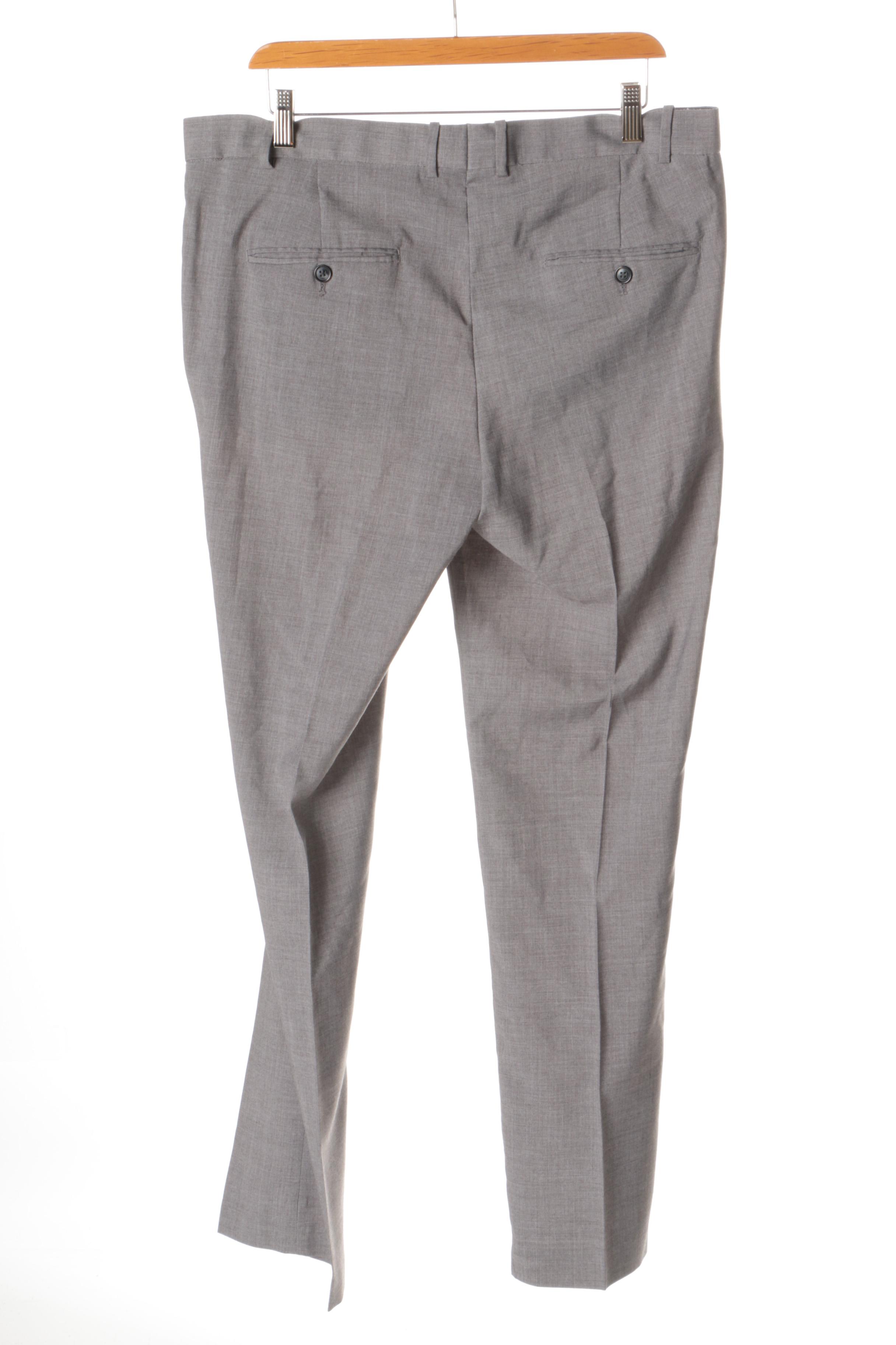 Men's Modern Flat Front Trousers Including H&M